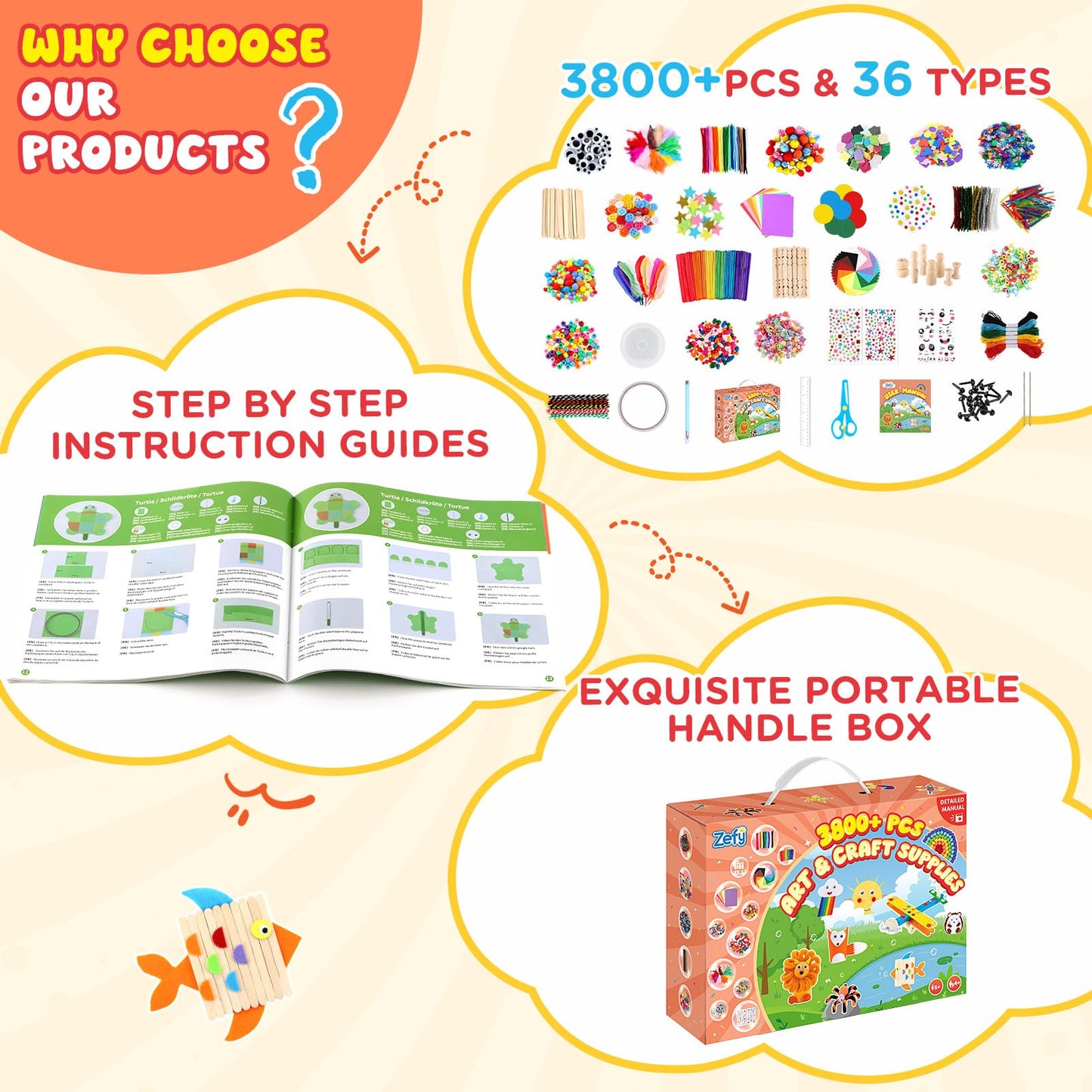Zefy 3847+ Pcs Arts and Crafts Supplies
