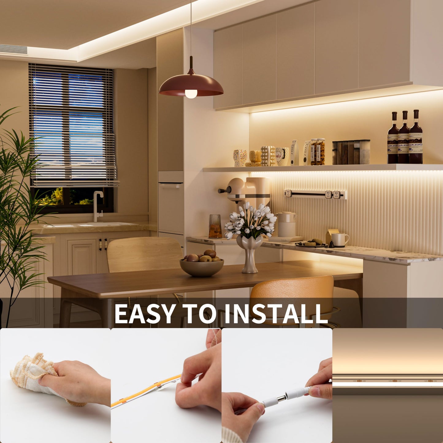 PAUTIX COB LED Strip Light 32.8ft/10m 5040LEDs Natural White 4000K,High Lumen Flexible CRI93+ LED Tape Super Bright DC24V,for Cabinet Home DIY Lighting Projects(Adapter & Controller Not Included)