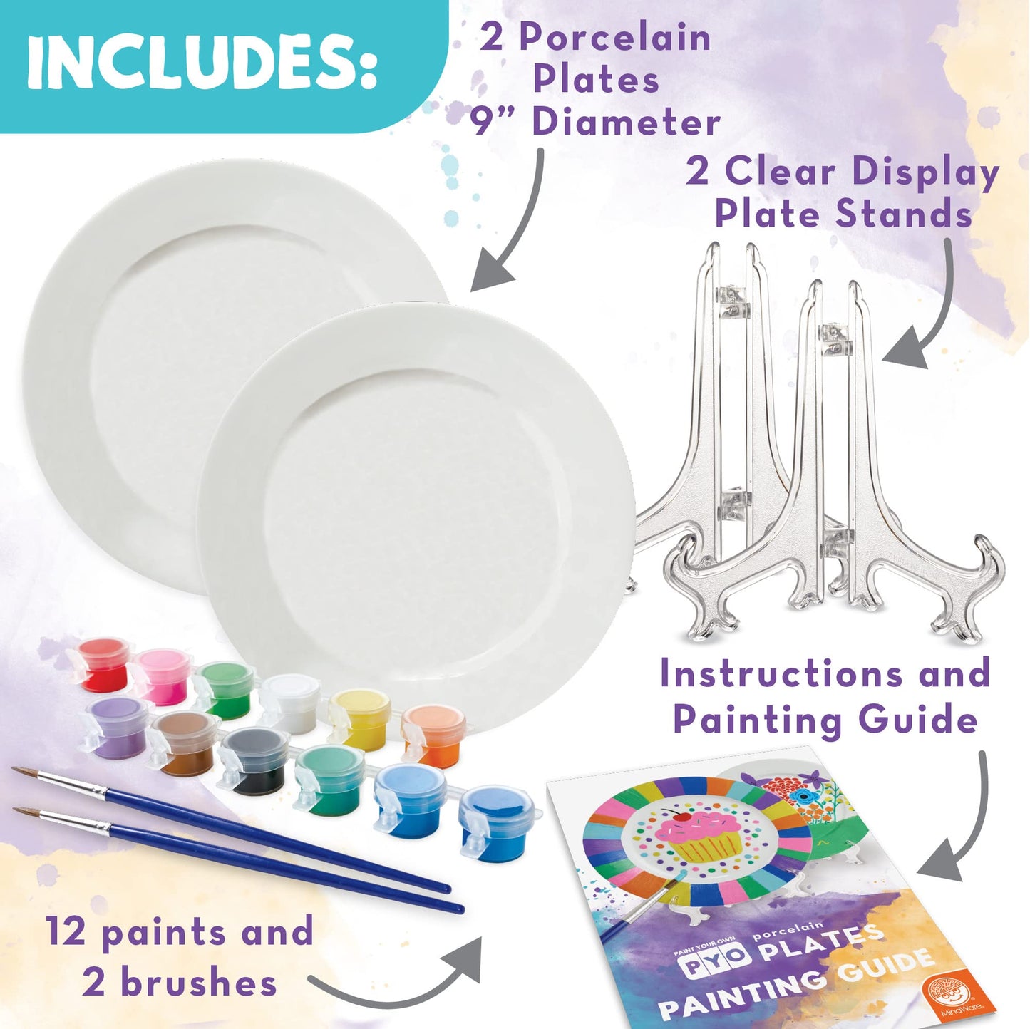 MindWare MW-24657 Paint-Your-Own Porcelain Plates Craft Kits