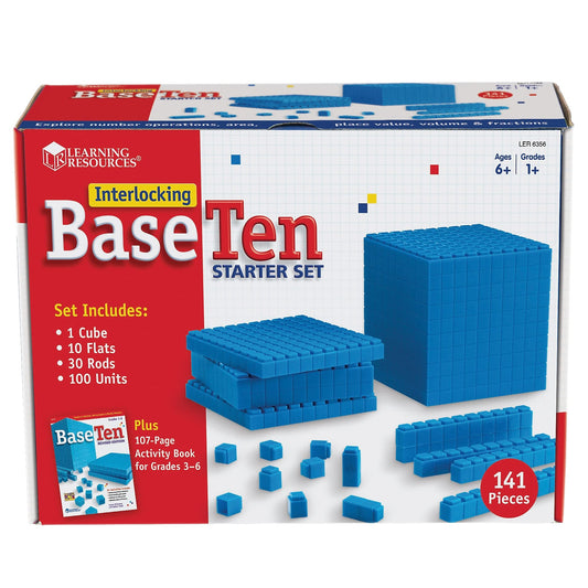 Learning Resources LER6356 Interlocking Base Ten Starter Set, Multi-color