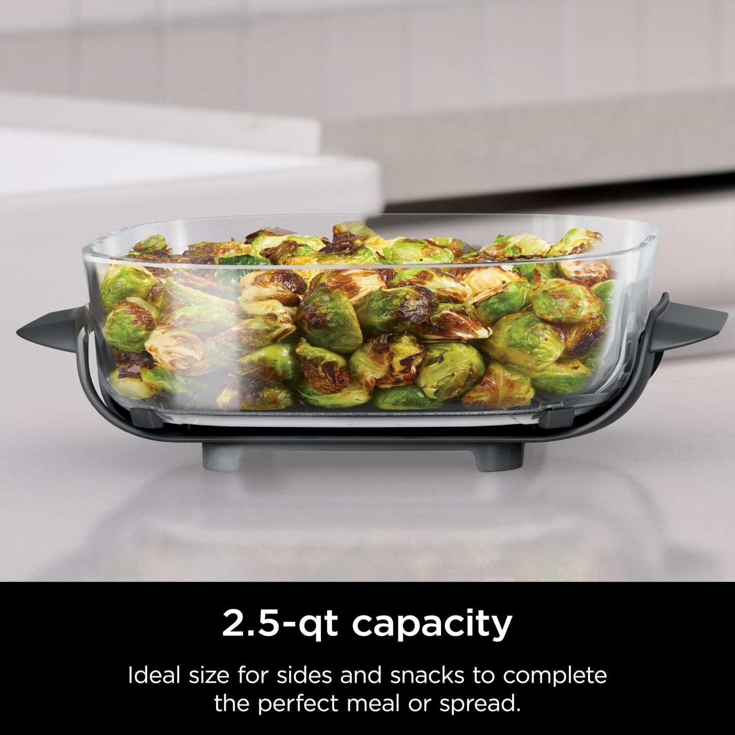 Ninja 2.5-QT CleanCrisp™ Glass Container with Storage lid, Compatible Crispi Portable Cooking System, Microwave, Freezer & Dishwasher Safe, PFAS & PTFE Free Glass Cooking Surface, XSKSFNMED