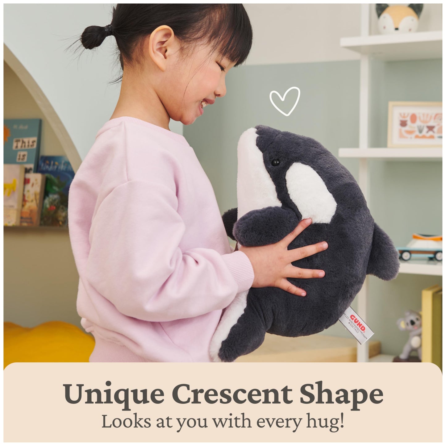 GUND Flynn Orca Whale Plush, Premium Whale Stuffed Animal for Ages 1 and Up, Black/White, 10”