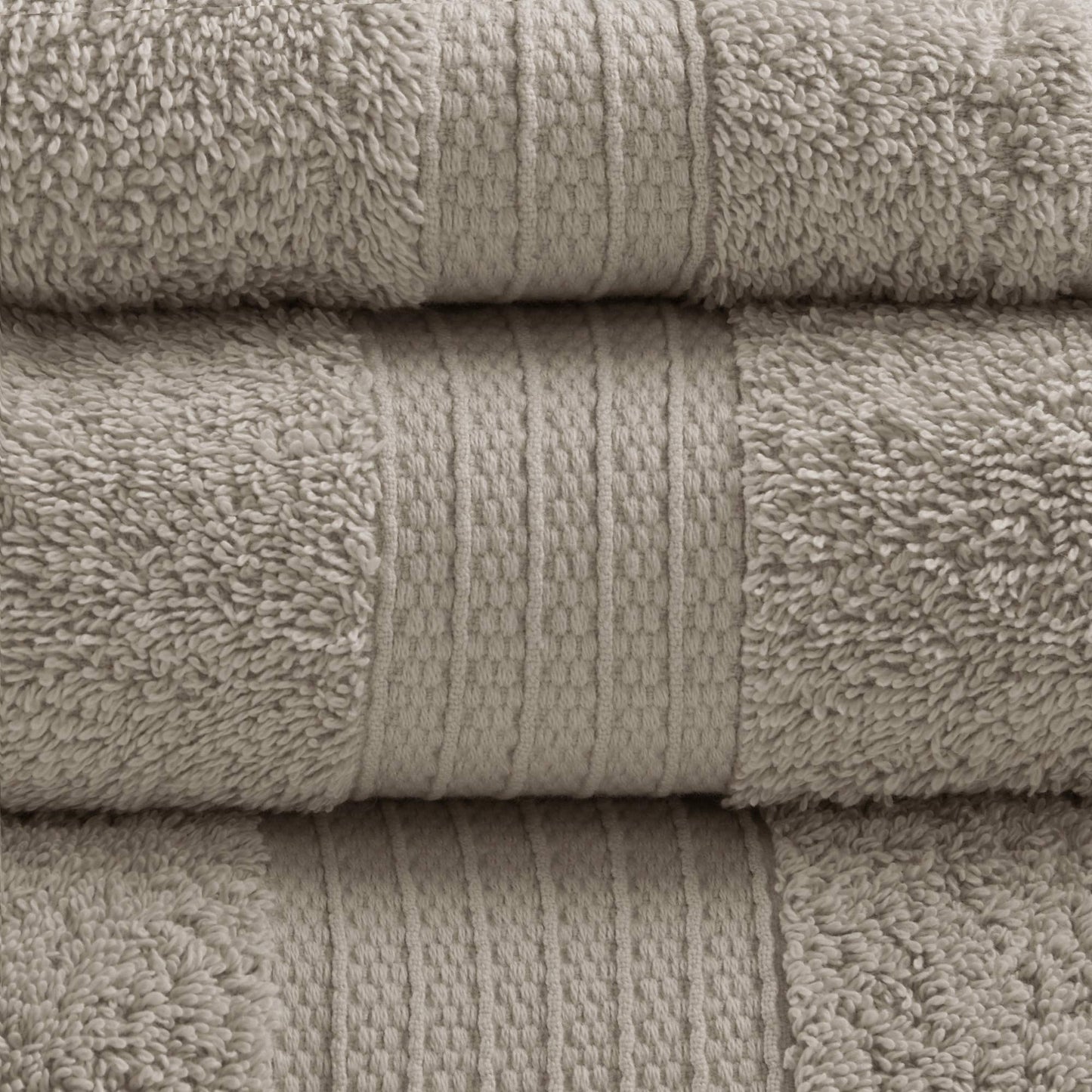 Madison Park Organic 100% Cotton Bathroom Towel Set, Hotel & Spa Quality Highly Absorbent, Quick Dry, Include for Shower, Handwash & Facial Washcloth, Multi-Sizes, Tan
