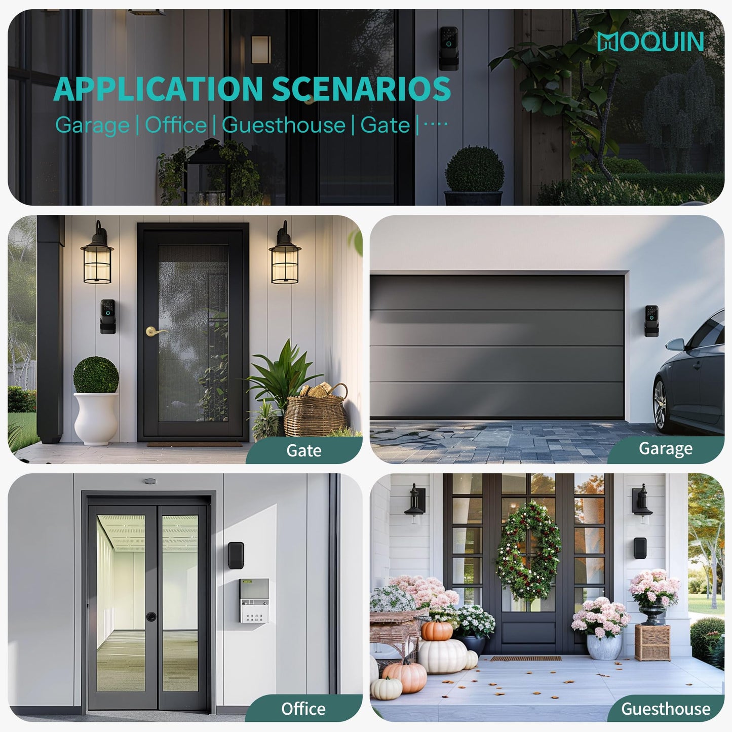 Moquin Smart Lock Box for House Keys, Fingerprint Lockbox Bluetooth Key Box with 5 Unlock Ways Fingerprint, App Control, Access Card, Passcodes, Manual Key for Airbnb & Home & Office & Garage