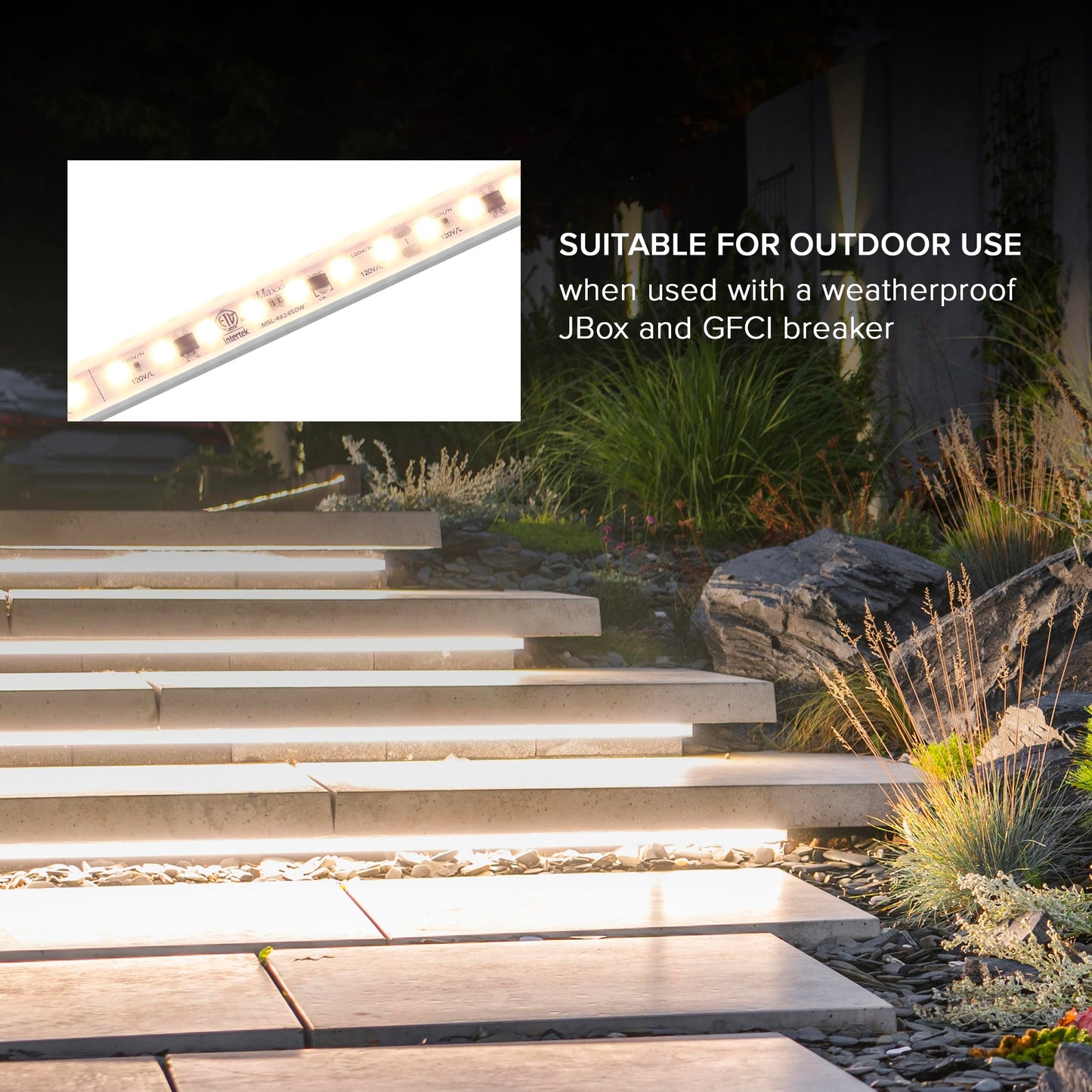 Maxxima 36 in. Hardwired LED Under Cabinet Strip Light, 1380 Lumens, 3000K Warm White, Kitchen and Living Room 120V White Cove Lighting, No Power Supply Needed