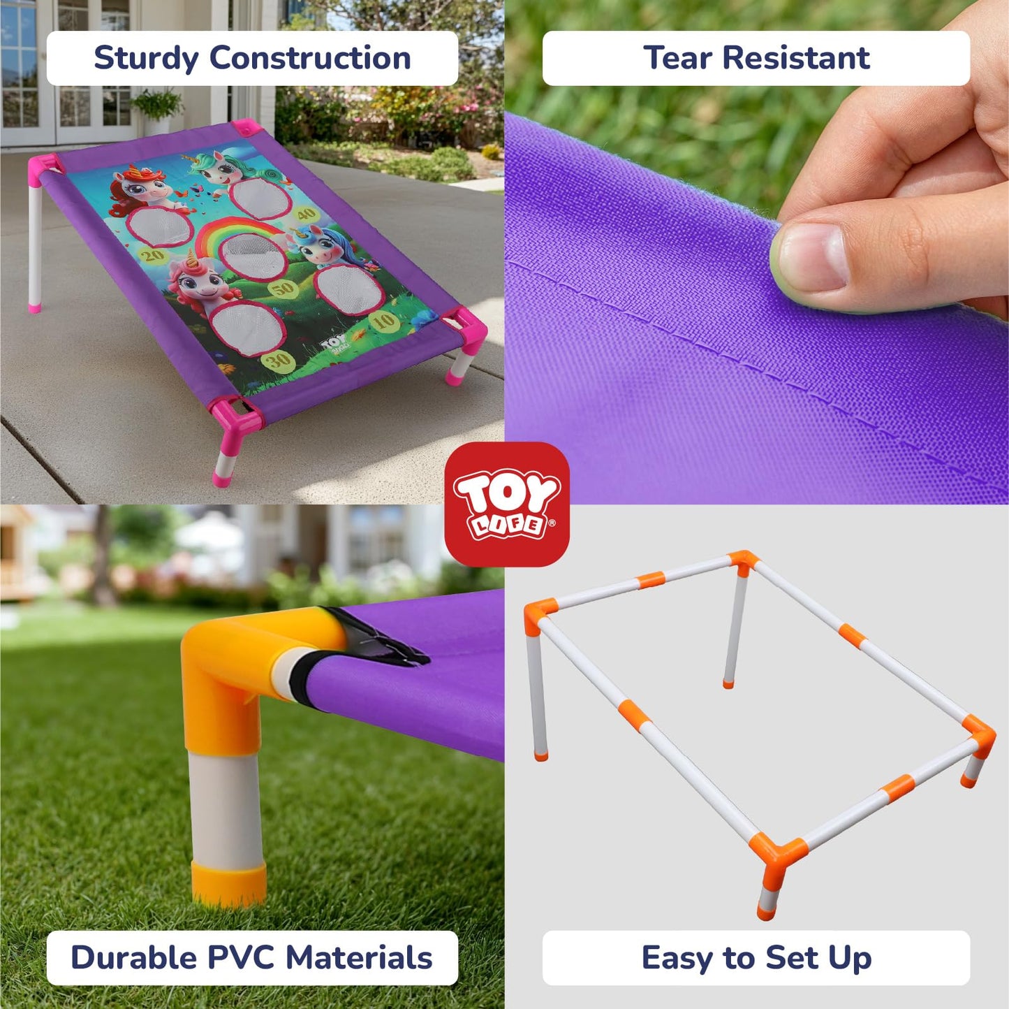 TOY Life Bean Bag Toss Game, Outdoor Toys for Toddlers 3-5, Outdoor Toys for Kids Ages 4-8, Outdoor Kids Toys, Kids Party Games, Outside Toys for Kids Ages 4-8, Outside Toys for Toddlers 3-5