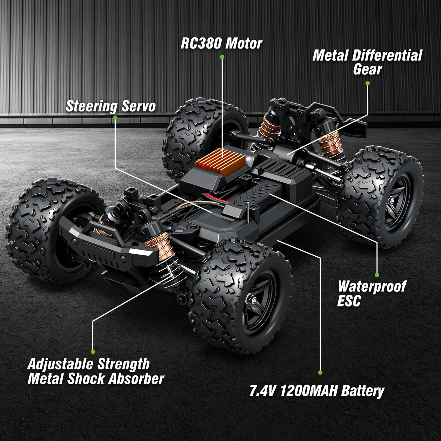 X-TMAGA Rc Cars 1:18 All Terrain RC Car for Adults & Boys (18305), 4WD Off-Road RC Truck High Speed Fast 40+ KPH, 4X4 Waterproof Remote Control Car with 2 Rechargeable Batteries