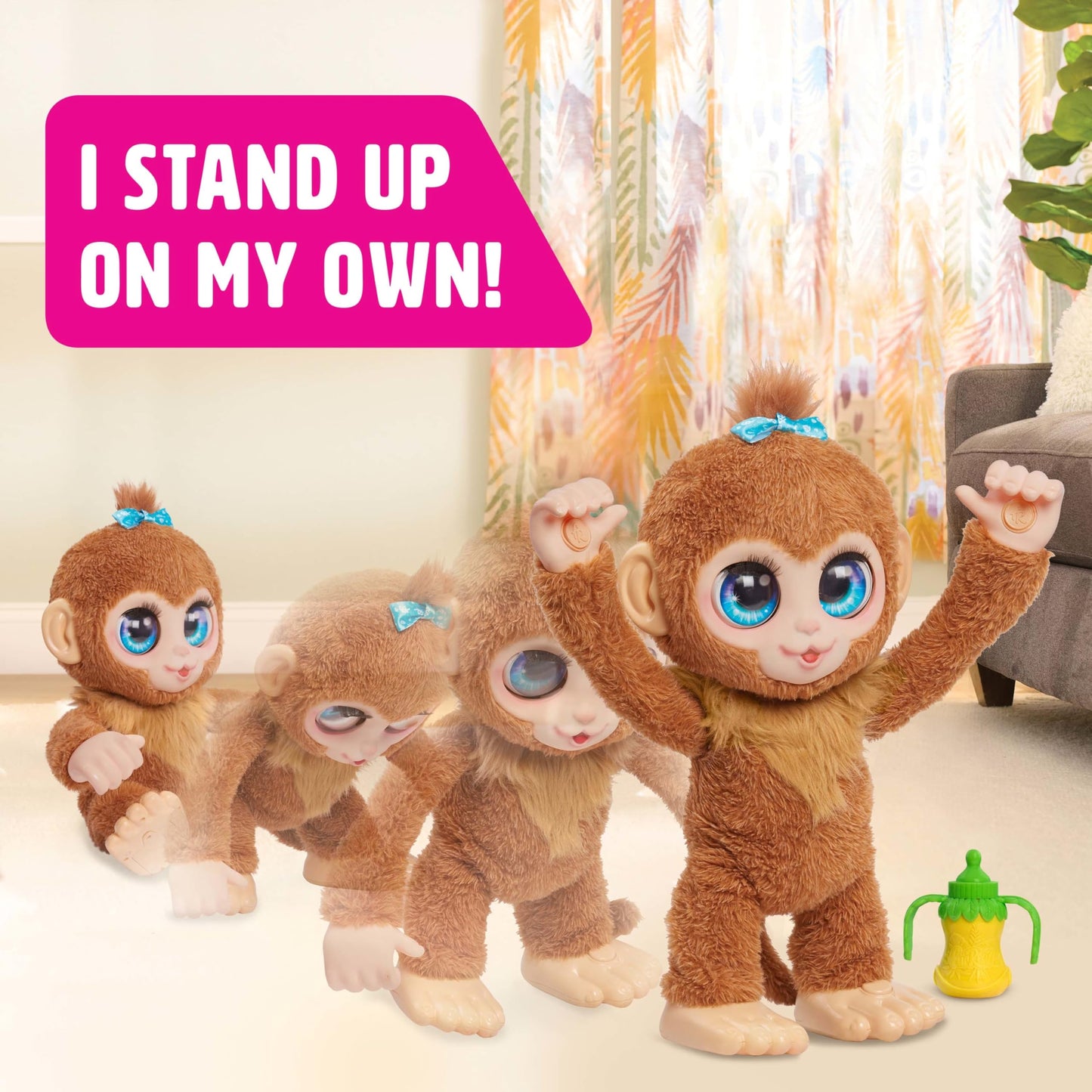 furReal Peanut The Playful Monkey Interactive Toy, 15-inch Realistic Plush, Kids Toys for Ages 4 Up, Gifts and Presents