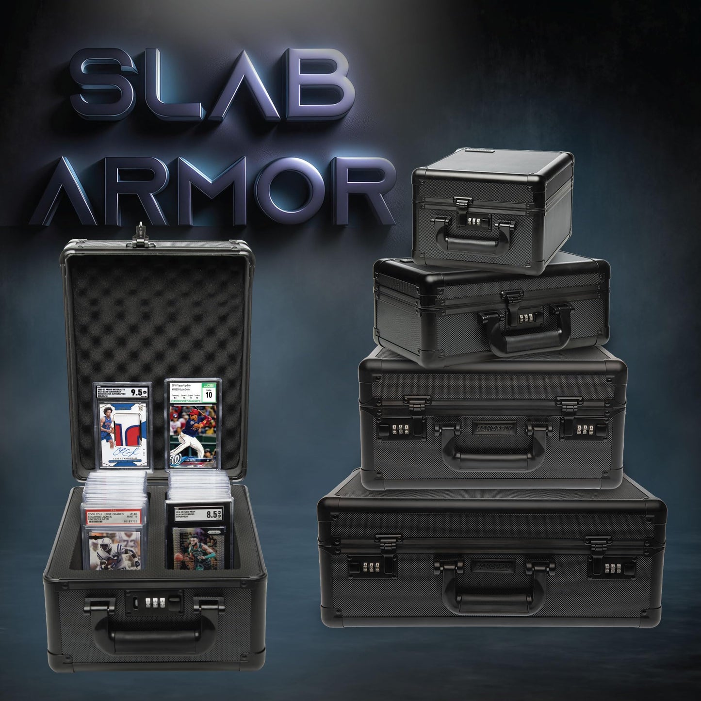 Panopply SLAB ARMOR 80+ 2 Row Psa Graded Card Storage Box Graded Card Case Psa Slab Case Graded Cards Baseball Cases for Sports Cards Storage (2 ROW)