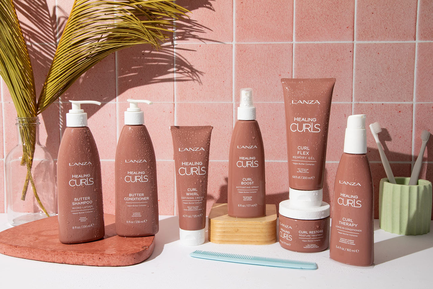 L'ANZA Healing Curls Butter Shampoo - Curly Hair Shampoo for a Creamy, Color-Safe Cleanse and Refreshed Curls - Paraben and Sulphate Free Shampoo (8 Fl Oz)