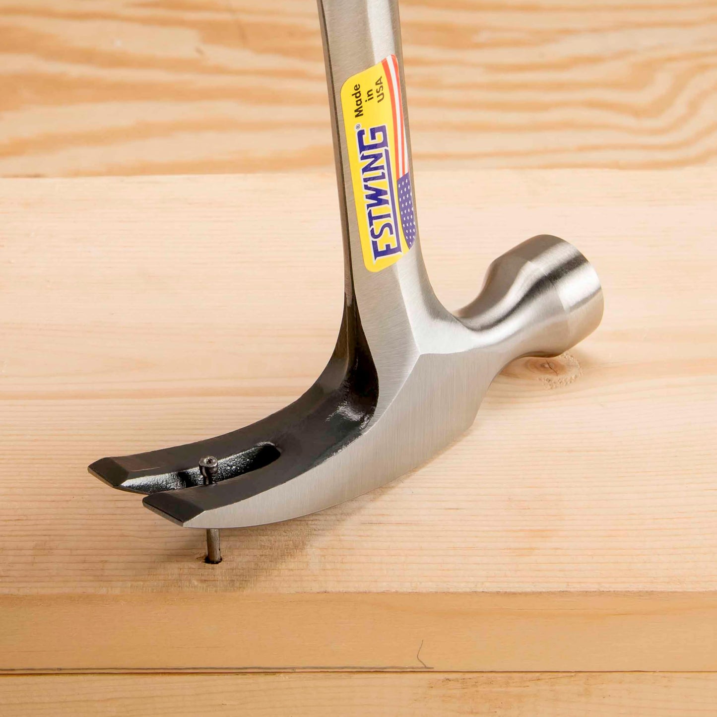 ESTWING Hammer - 12 oz Straight Rip Claw with Smooth Face & Genuine Leather Grip - E12S