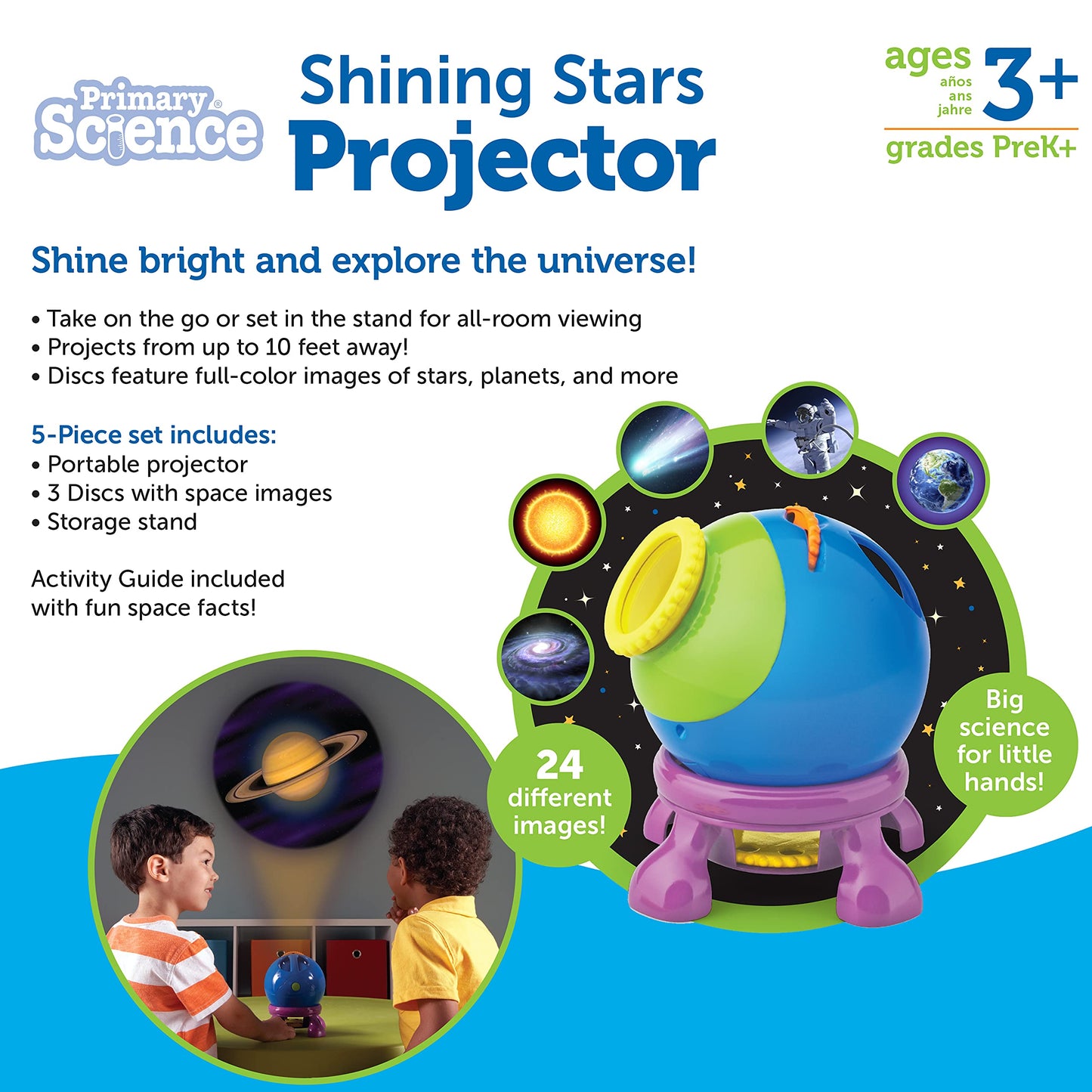 Learning Resources Shining Stars Projector - 5 Pieces, Ages 3+ Toddler Learning Toys, Space Toys for Kids