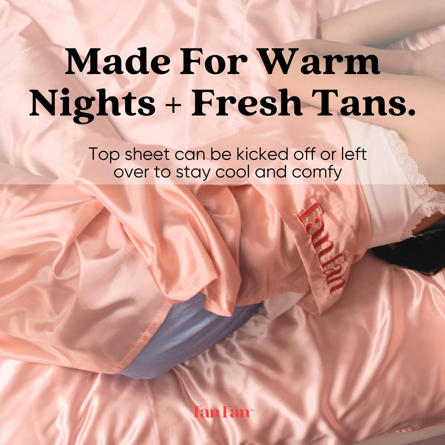Tan Fan Self Tan Sleep Sack for Hot Sleepers – Open Side Design to Stop Fake Tanner Staining Sheets Overnight - Thicker Bottom Underlay - Breathable Lightweight Roomy - No Transfer Tuck in Sleep Sac