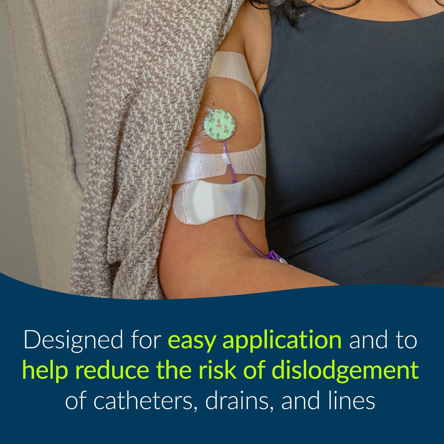 TIDI 3300MWA-10PK Grip-Lok Medium-Wide CVC, PICC & Drain Securement Device ― Pack of 10 ― White ― Flexible Material ― Low-Profile Design for Comfort― Home Healthcare ― FSA Eligible Medical Supplies