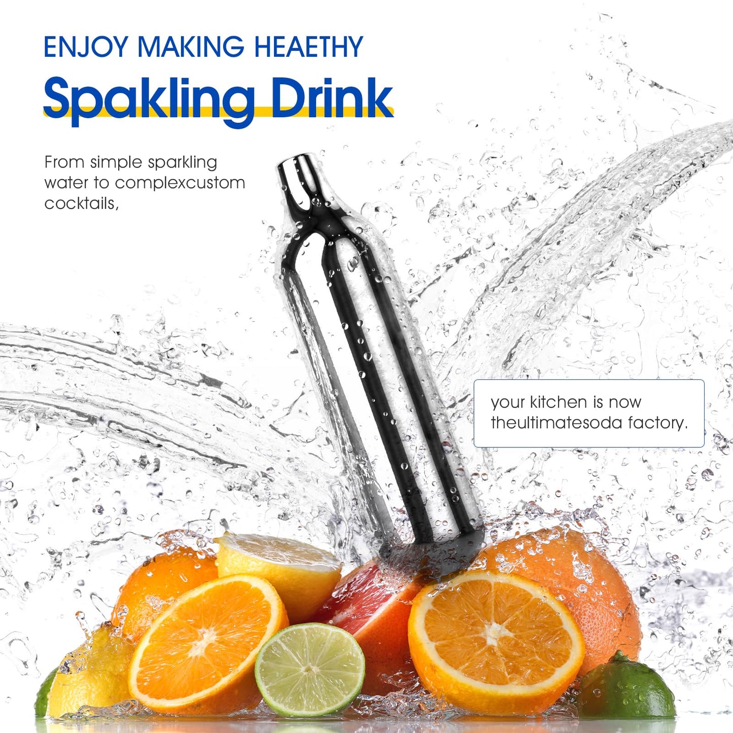 30 Pack 8G CO2 Cartridges,CO2 8G Soda Cartridges for Soda Maker Food Grade Seltzer Water Cartridges Non-Threaded Soda Chargers Compatible With Soda Siphons,Food Grade CO2 Cartridges