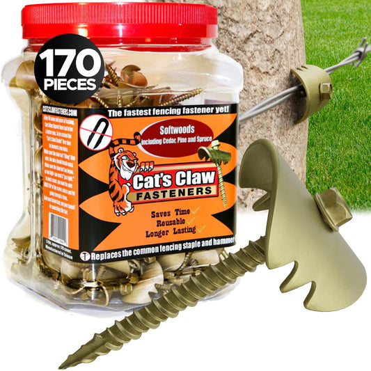 Cat’s Claw Fasteners 2 inch for Softwoods 170 Pieces Replaces The Common Fencing Staple Installs Fast with a Power Drill 4X Stronger Than Fence Staples The Original Patented USA Montana Brand