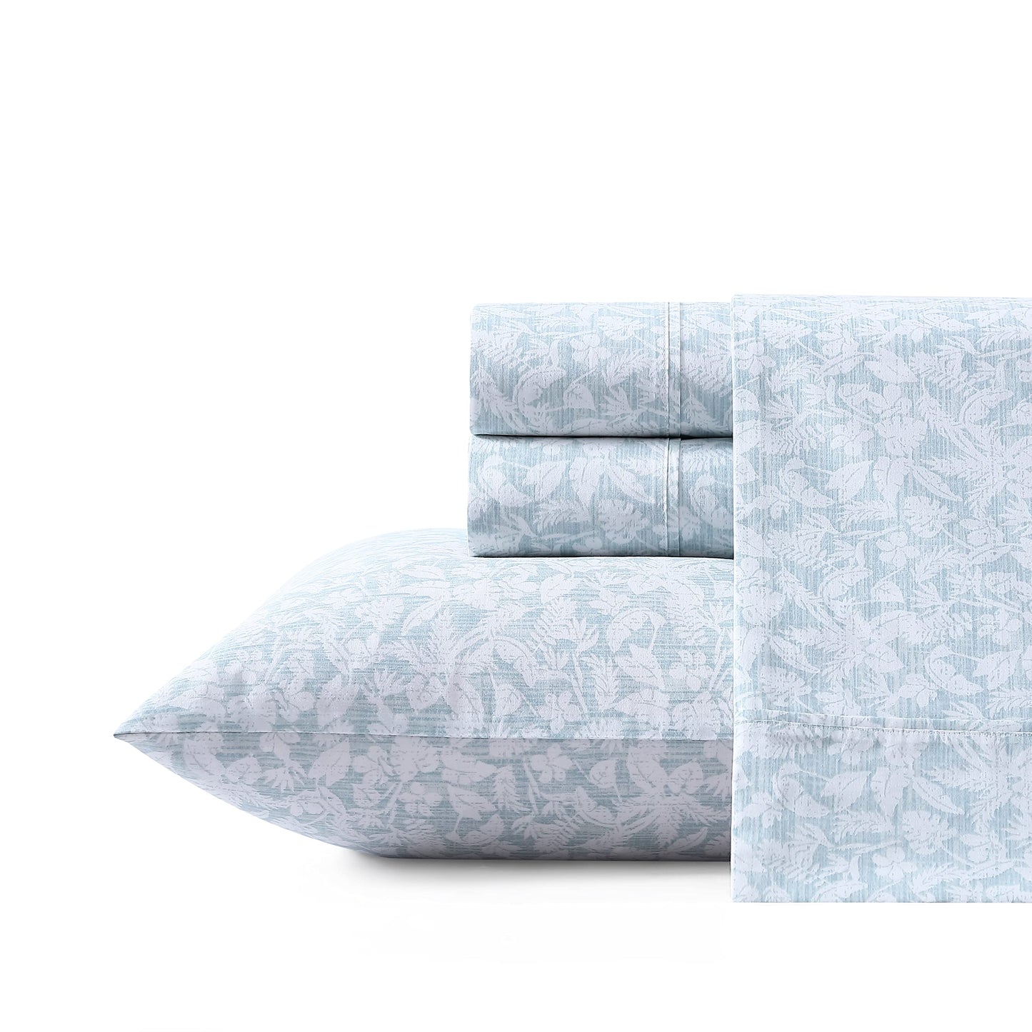Tommy Bahama Queen Cooling Sheet Set – 100% Cotton Percale, Crisp & Breathable Sheets for Hot Sleepers, Lightweight, Cool Zone Blue Sky, Deep Pocket