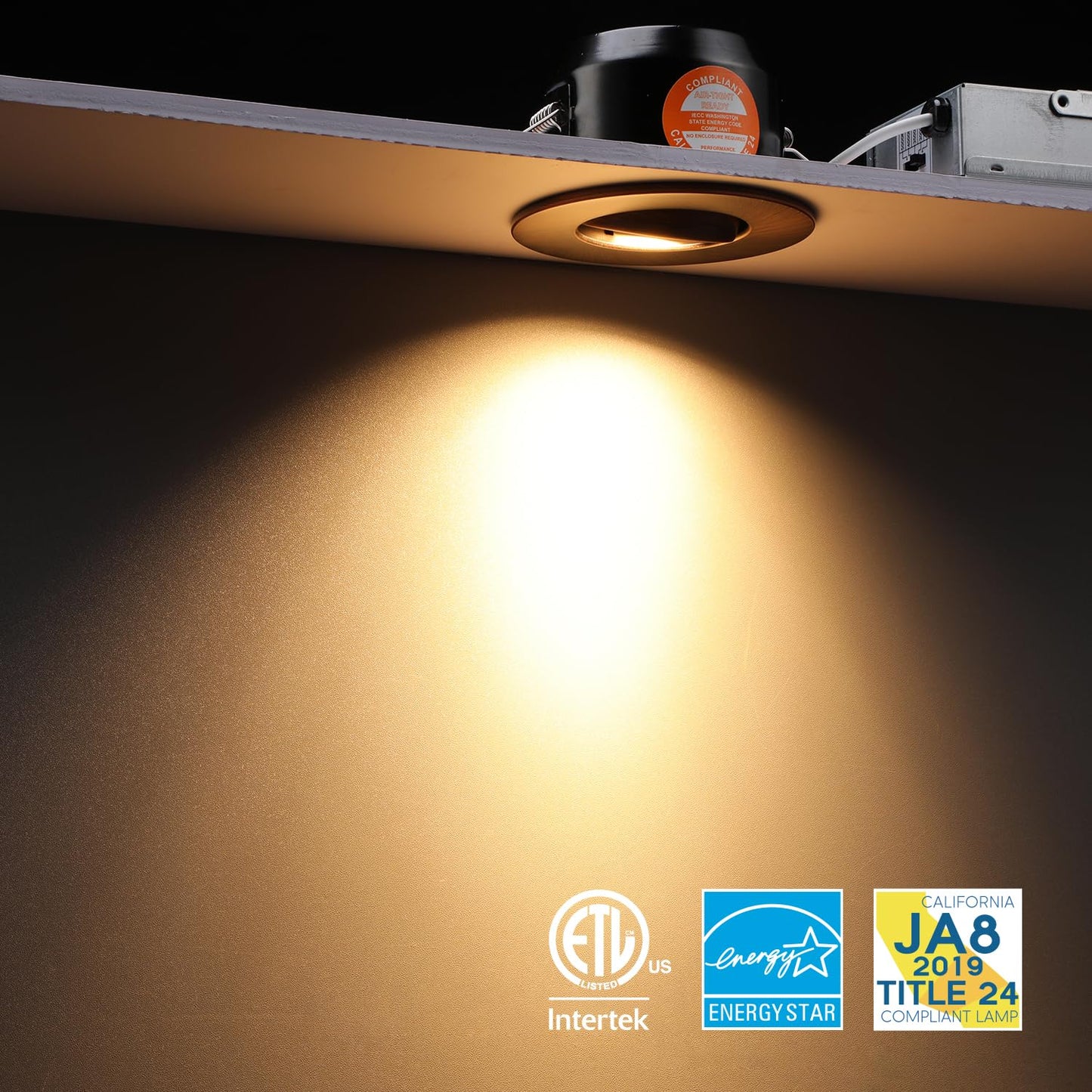 TORCHSTAR 5CCT 3 Inch Gimbal LED Recessed Light, CRI90+ Dimmable Swivel Adjustable Eyeball Downlight, Airtight IC, 2700K3000K3500K4000K5000K, Canless LED Ceiling Light, Oil Rubbed, Pack of 6