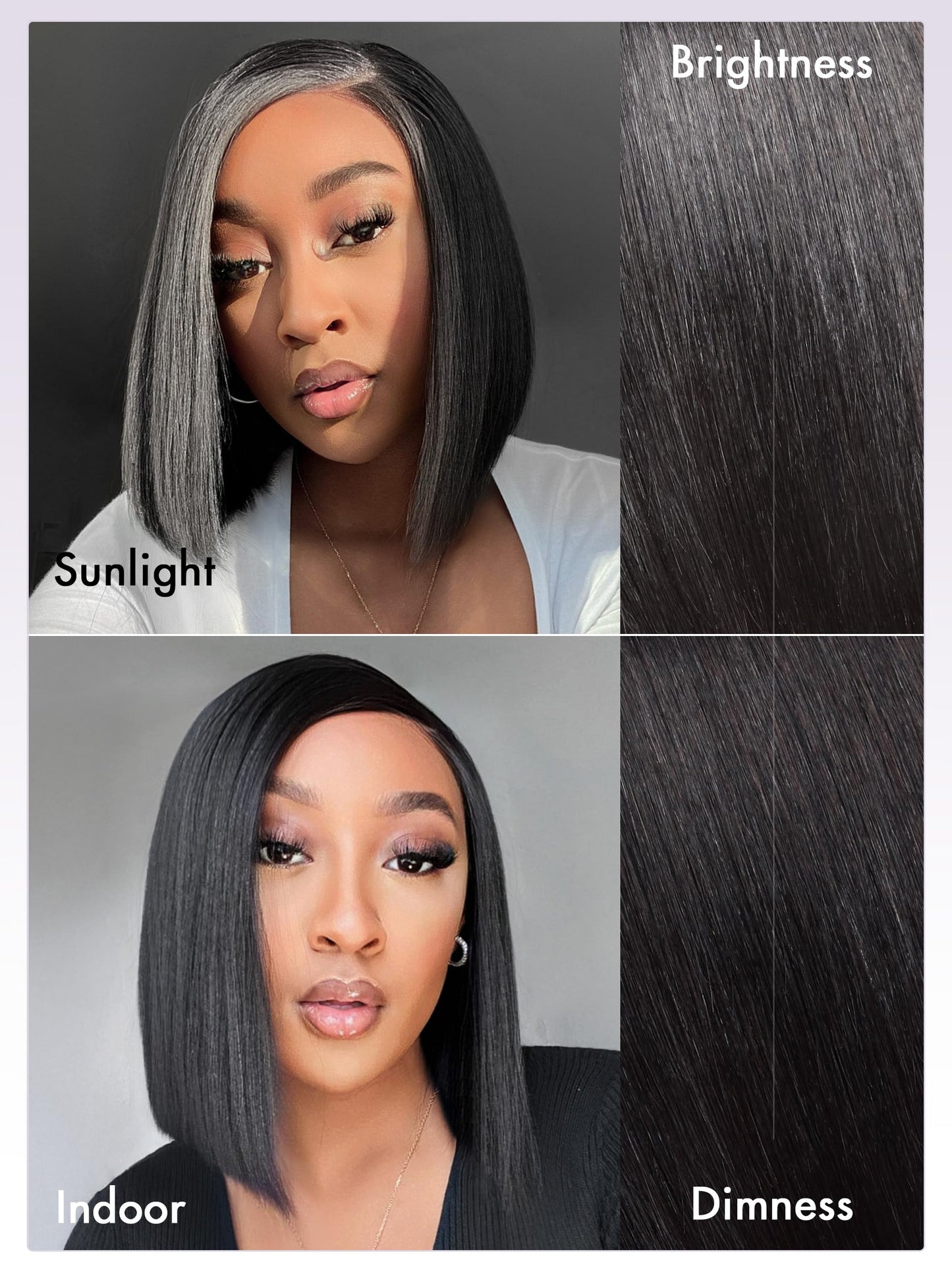 LUVME HAIR Bob Wig 100% Human Hair Wigs Glueless Lace Front 10 Inches Bob, Pre Cut Plucked Hd Lace Short Wig Ready To Go Natural Color Straight Bleached Knots Side Part Black Wigs