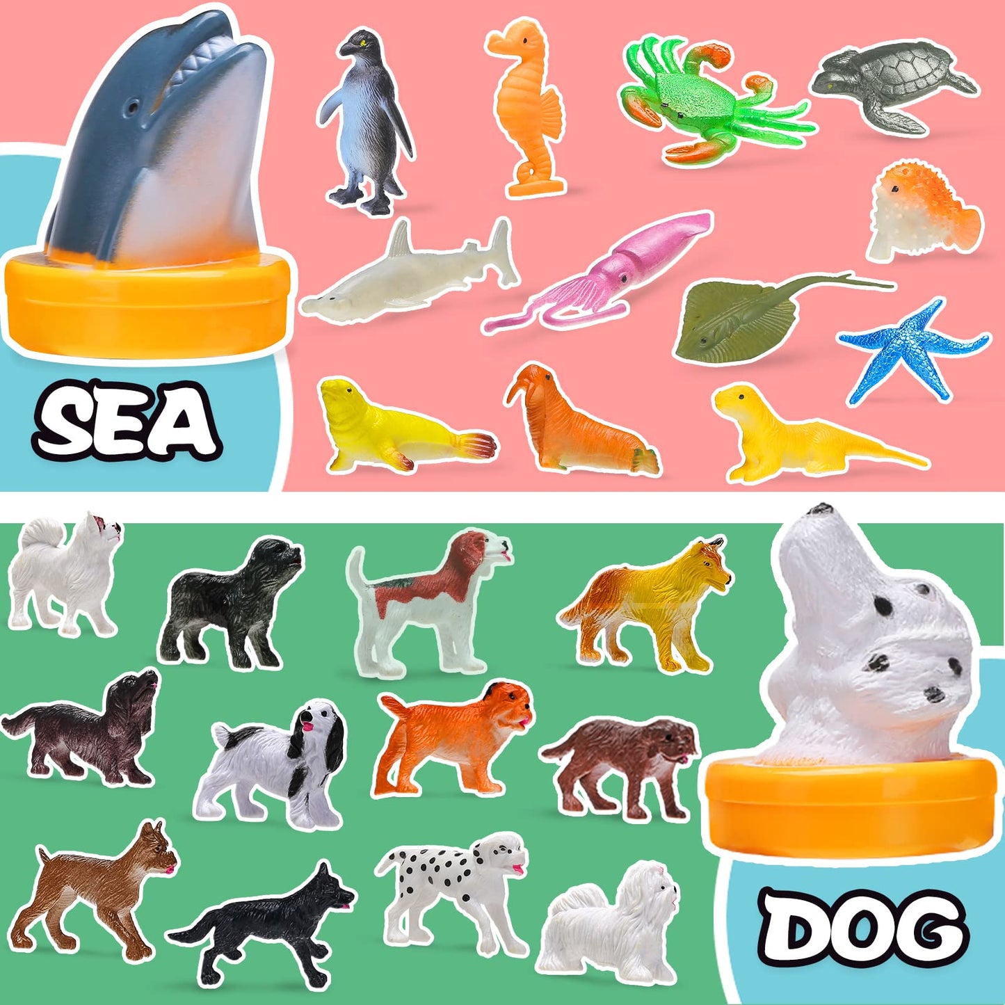 95 Pcs Small Animal Toys, Assorted Mini Ocean, Zoo, Farm, Dinosaur, Insect, Dog and Horse Figure, Little Plastic Animals Figurine for Easter, Sensory Bin Stuffers, Birthday Gifts, Kid 3-5