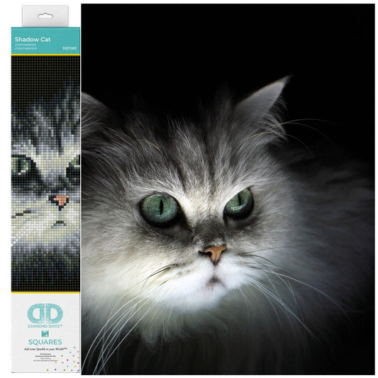 Diamond Dotz Square Diamond Facet Art Kit 9.8"X12.6"-Shadow Cat -DQ7002