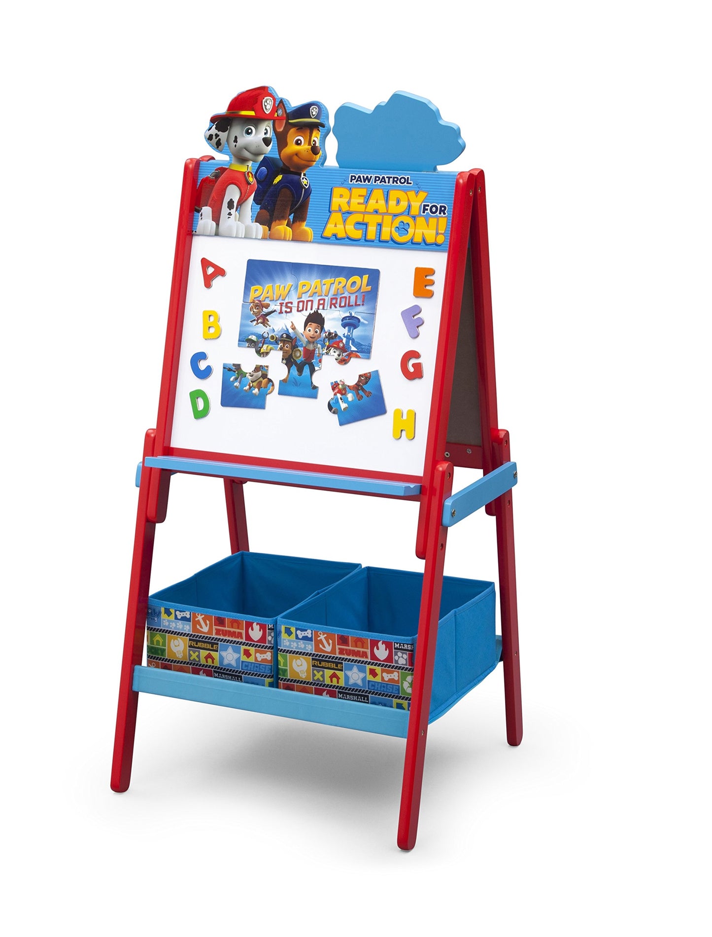 Nick Jr. Delta Children Wooden Double Sided Activity Easel with Storage, Paw Patrol