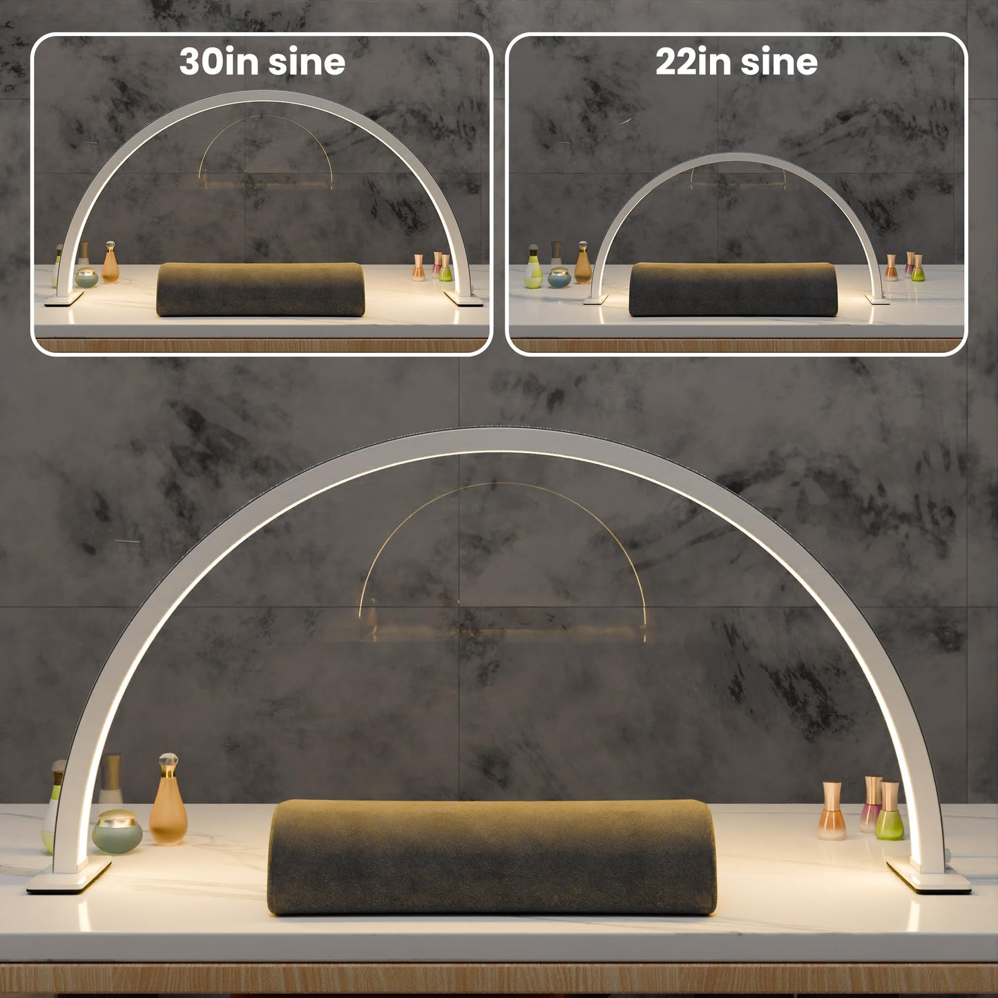 gelpal Large Half Moon Light for Nail Desk, 30" 48W Professionals Led Light, Desk Lamp for Lash Eyelash Extension,Makeup Desk lamp,Color Temperature 2700K-6000K, Salon&Home(Crystal Diamond)