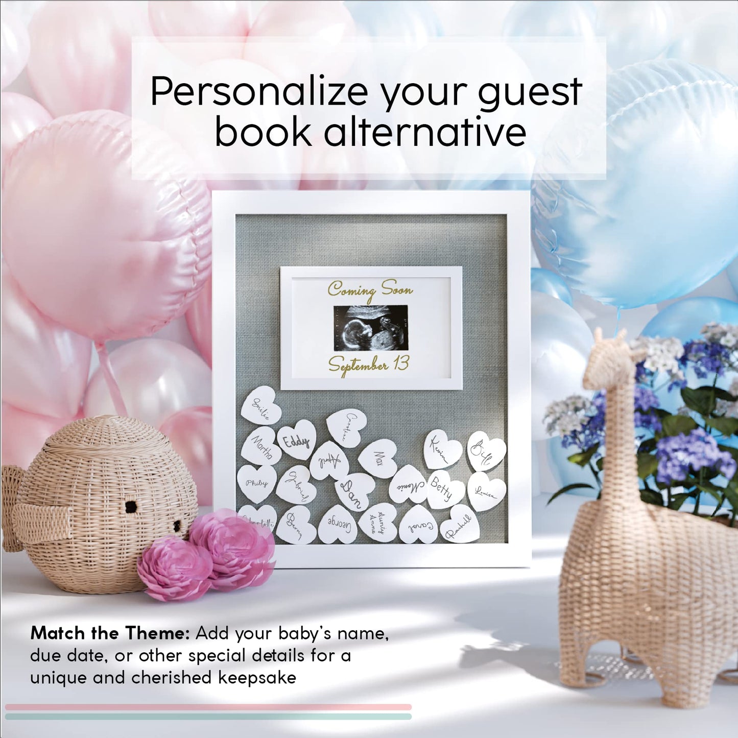 Great Lakes Memories GLM Premium Baby Shower Guest Book with Welcome Sign & 50 Hearts - Perfect Keepsake Memory Book for Boy & Girl Baby Shower Decorations, Alternative to Traditional Guest Books!