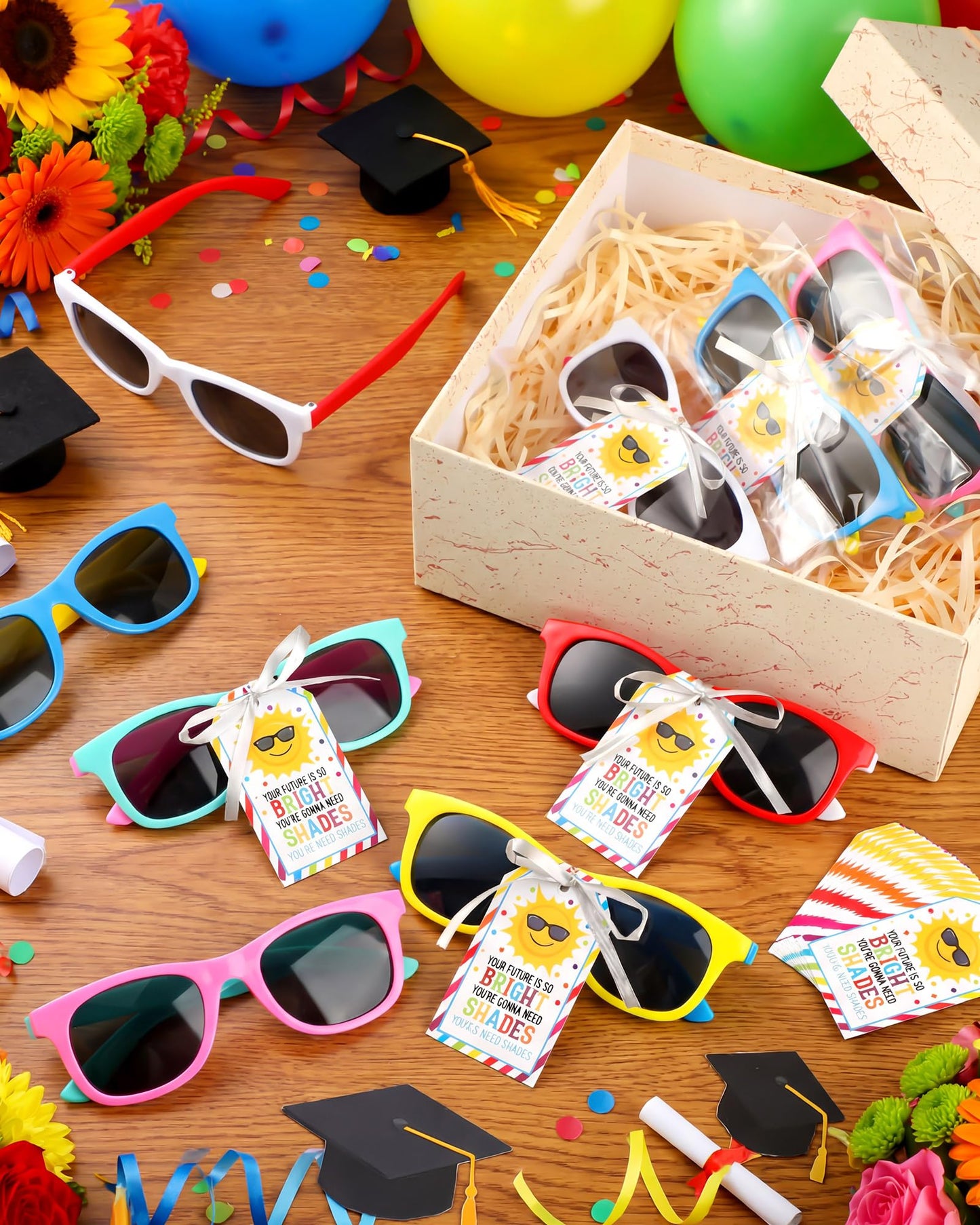 Geiserailie 48 Pcs End of The School Year Gifts for Students from Teacher Bulk Pre K Graduation Sunglasses Kindergarten Preschool End of Year Graduation Gifts for Kids Classroom Summer Party Favors