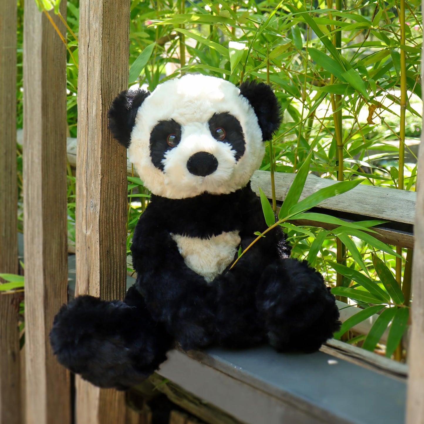 Apricot Lamb Toys Plush Panda Bear Stuffed Animal Soft Cuddly Perfect for Child (Black and White Panda, 8 Inches)