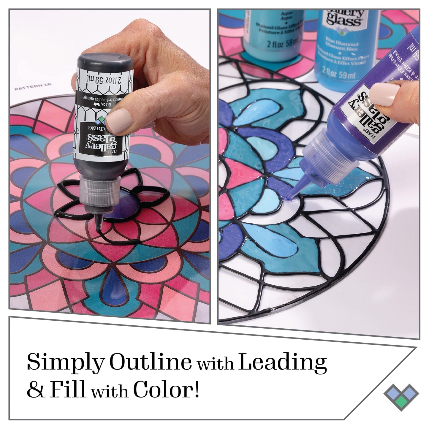 Gallery Glass PROMOGGJL22 Jewel Tones Stained Glass Painting Kit, 8 Piece Glass Paint Set for DIY Arts and Crafts, Perfect for Beginners and Artists
