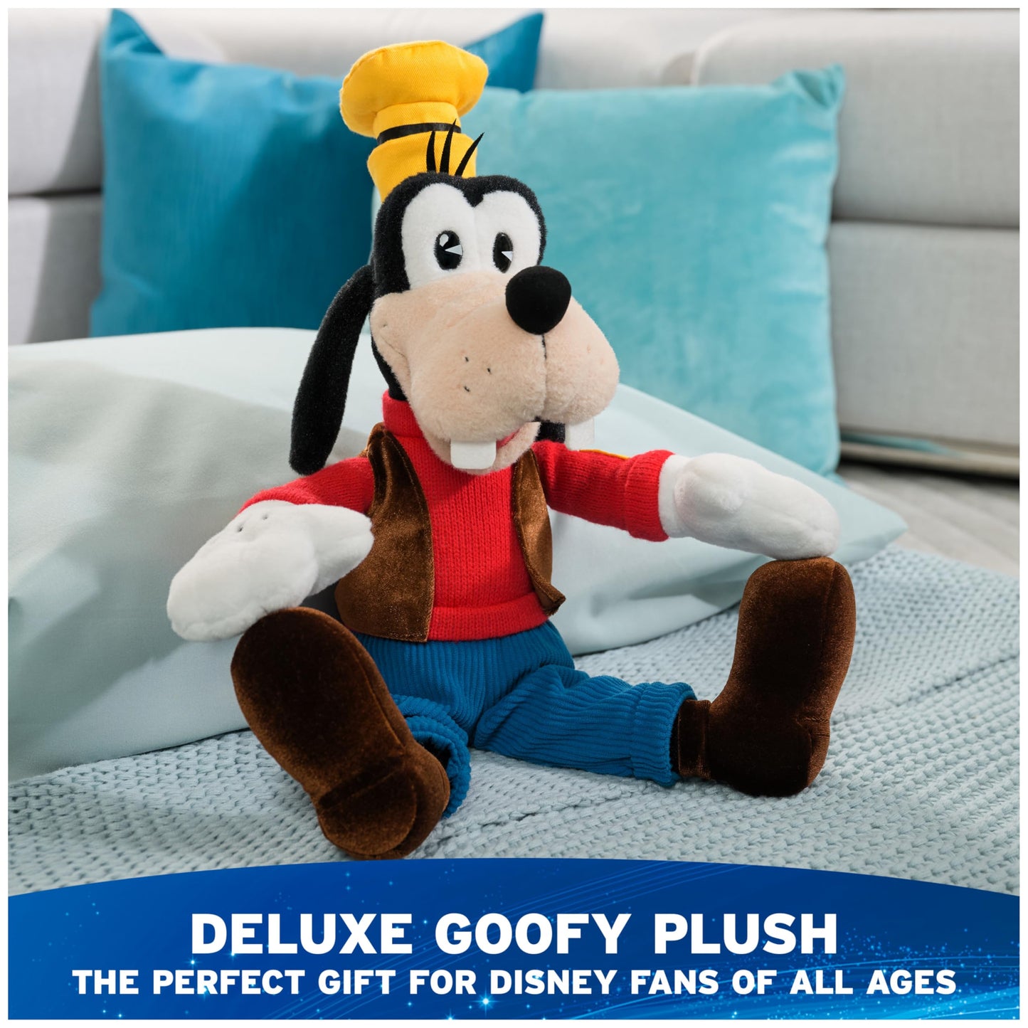 GUND Disney Official Goofy Classic Plush, Mickey and Friends, Deluxe Collector Stuffed Animal for Ages 1 and Up, Blue/White, 14”