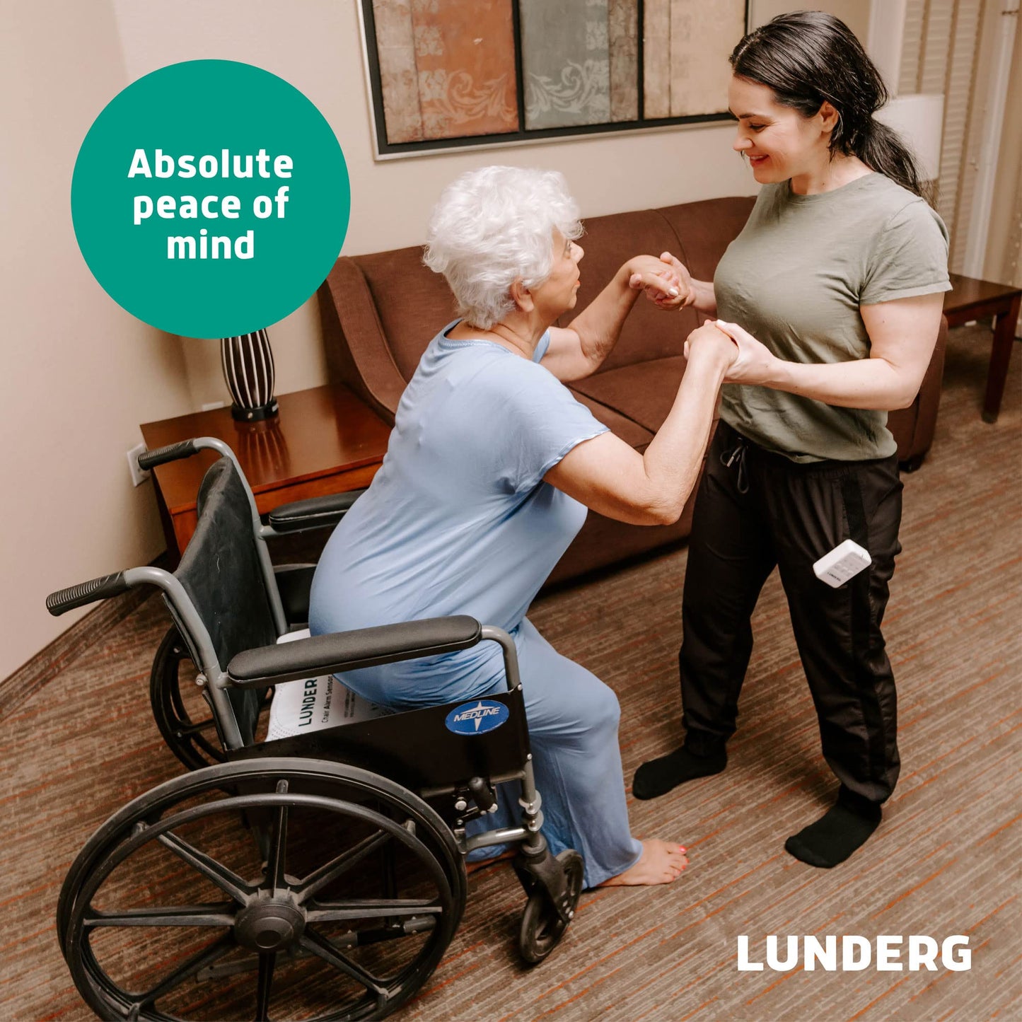 Lunderg Chair Alarm Wireless Sensor Pad - ADD-ON / Replacement - Pager NOT Included - Works with Early-Alert Bed Alarms - Fall Prevention for Elderly Dementia Patients