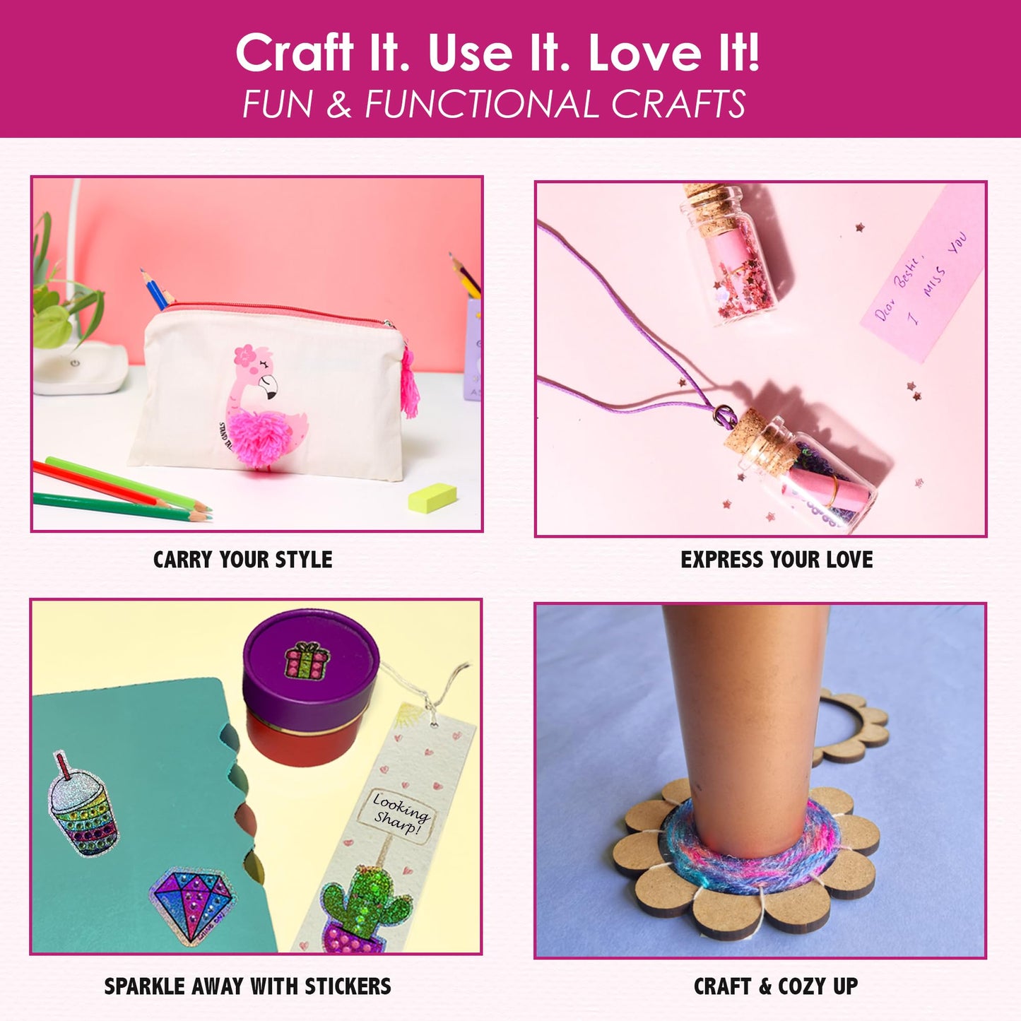 Chalk and Chuckles 7 Days of Art and Craft Kit for Kids 9-12, 30 DIY Activities-Diamond Art Stickers, Painting, Scratch Art and More, Perfect Gifts for Girls, Boys 8 Years and Up