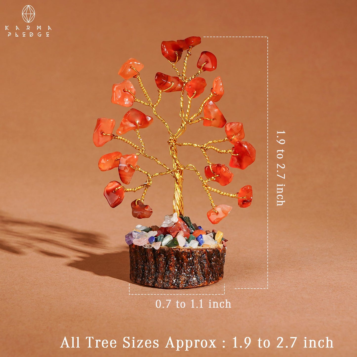 Crystal Tree Gifts for Women, Set of 12 Handcrafted Tree of Life Chakra Healing Crystals & Stones for Positive Energy, Good Luck, Home and Office Decor, Birthday Gifts for Mom & Dad