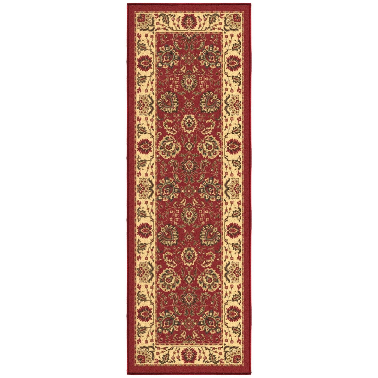 Ottomanson Hallway Runner Rug 2'7" x 9'6" Non Slip Oriental Area Rugs Easy to Clean Laundry Rug Runner Durable & Pet Friendly Floor Carpet Runners for Hallways Entryway Living Room Kitchen, Red