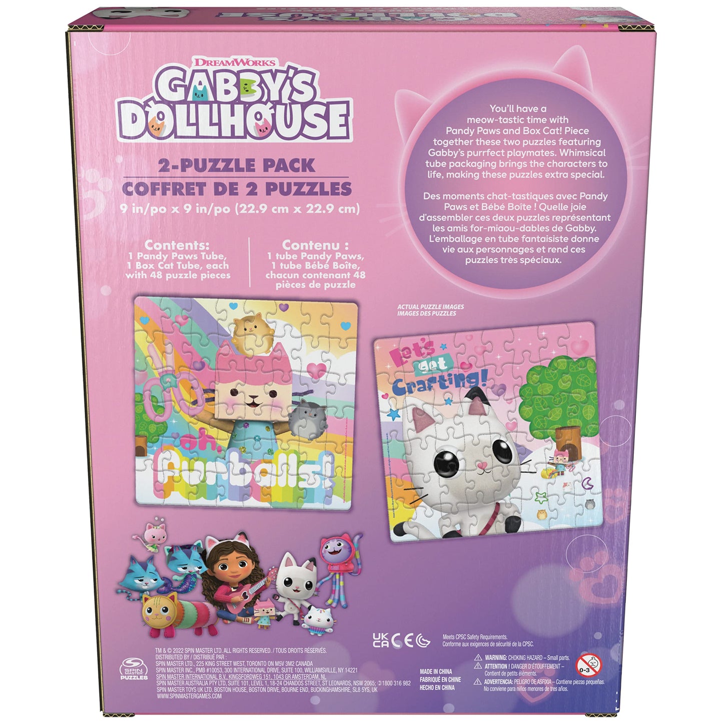 Gabby’s Dollhouse, 2-Puzzle Pack 48-Piece Jigsaw Puzzles in Character Storage Tubes Gabby’s Dollhouse Toys Kids Puzzles, for Preschoolers Ages 4 and up