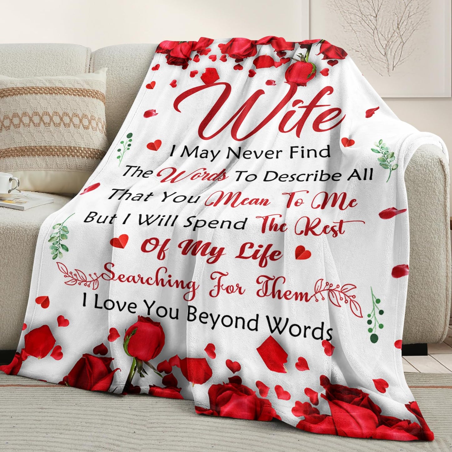 Lavua Birthday Gifts for Wife - Gifts for Wife from Husband - Anniversary Wedding Gift for Women - Wives Birthday Gift Ideas - Romantic I Love You Present for Her - to My Wife's Blanket 60"x80"