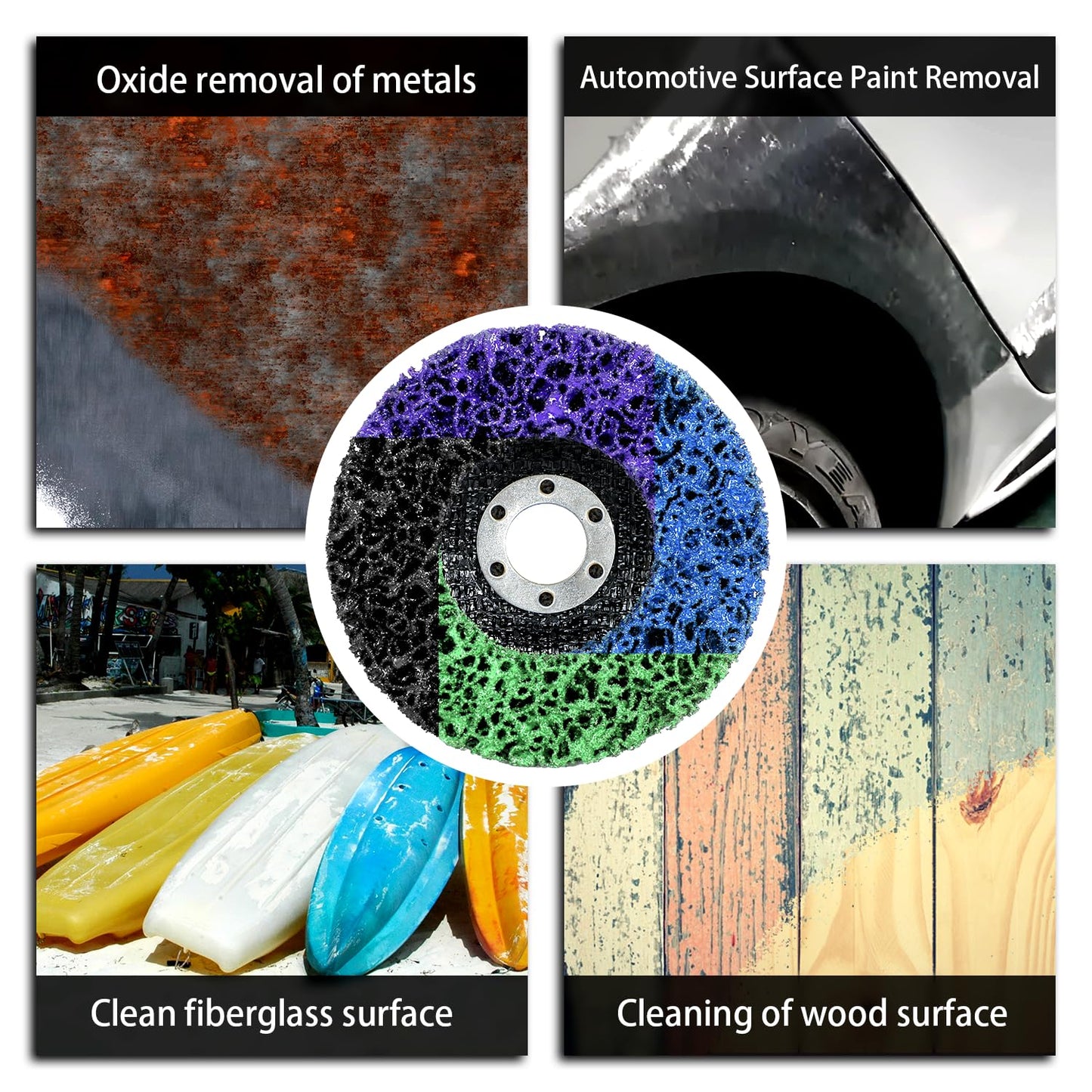 WelderElite 12-Pack Paint Stripper Discs for Angle Grinder, 4-1/2" x 7/8" - Multi-Surface Rust, Paint, and Oxide Removal Wheels for Metal and Wood
