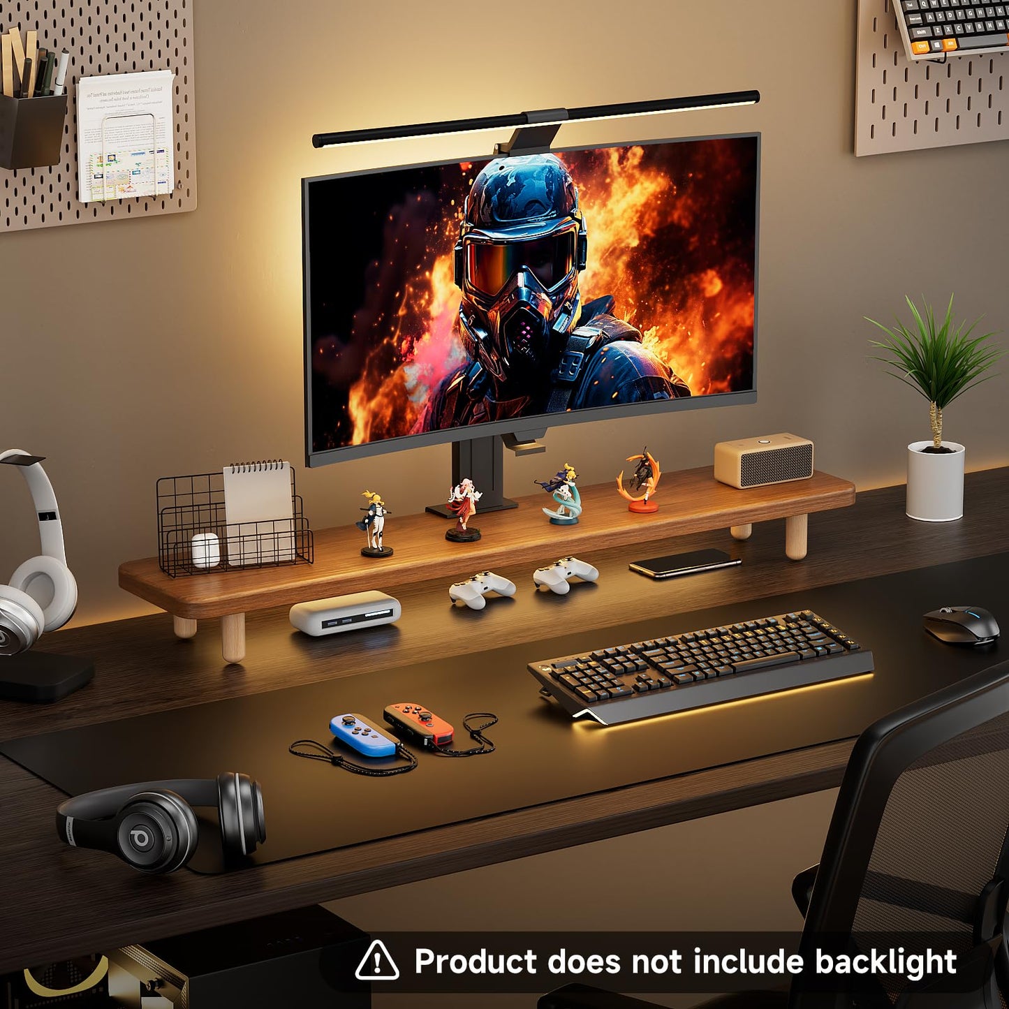 Dual Monitor Stand Riser, 39 Inch Extra Long Wooden Desktop Monitor Riser with Storage for 2 Monitors Ultra Strong Desk Shelf Organizer Riser Ergonomic for 2 Screens/Laptop/PC/TV/Printer (Walut brown, 39inches)