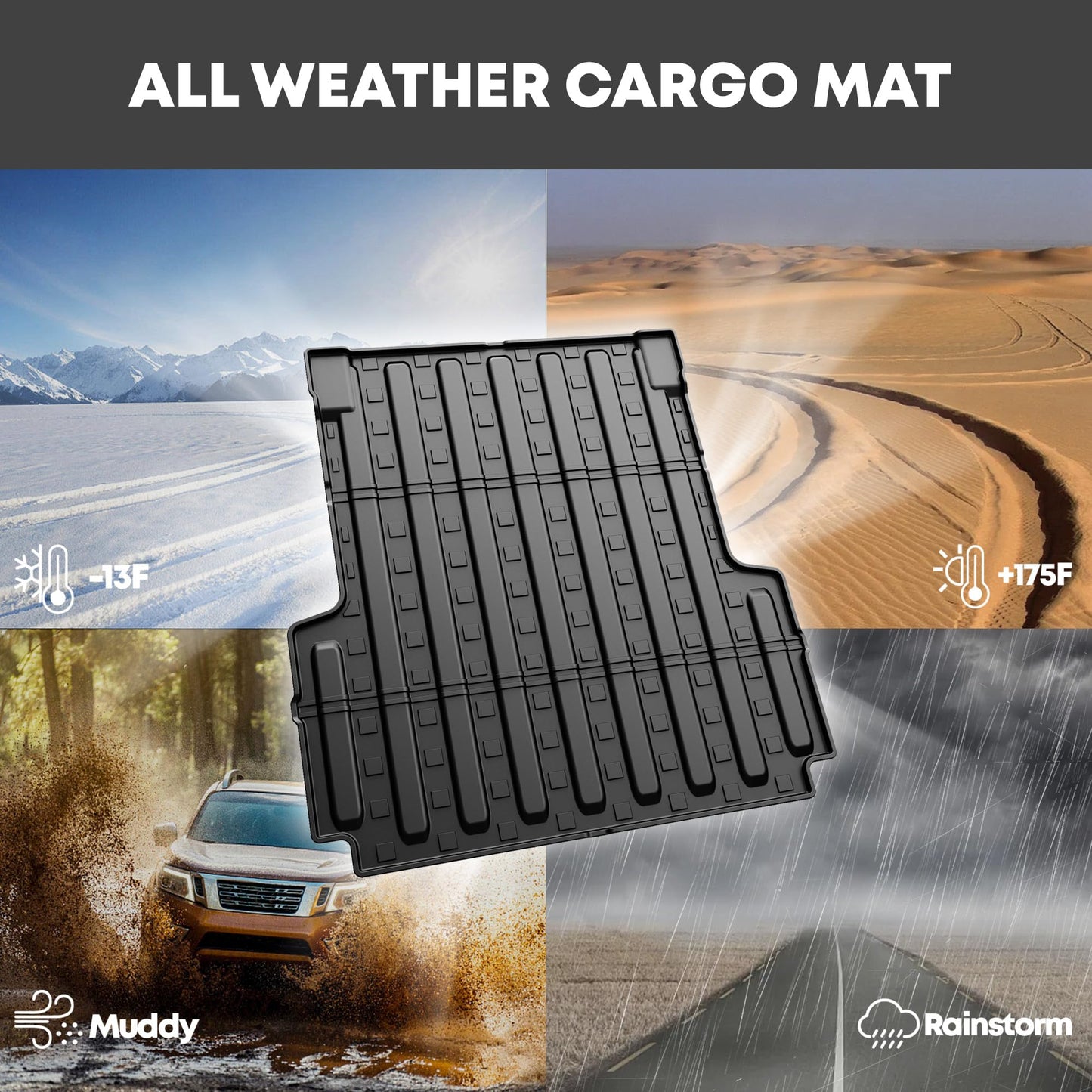 AOMSAZTO Truck Bed Mat for 2020-2025 2026 Jeep Gladiator JT 5FT All Weather Protection Non-Slip TPE Trunk Bed Liner for 2020 2021 2022 2023 2024 2025 2026 Jeep Gladiator Accessories.