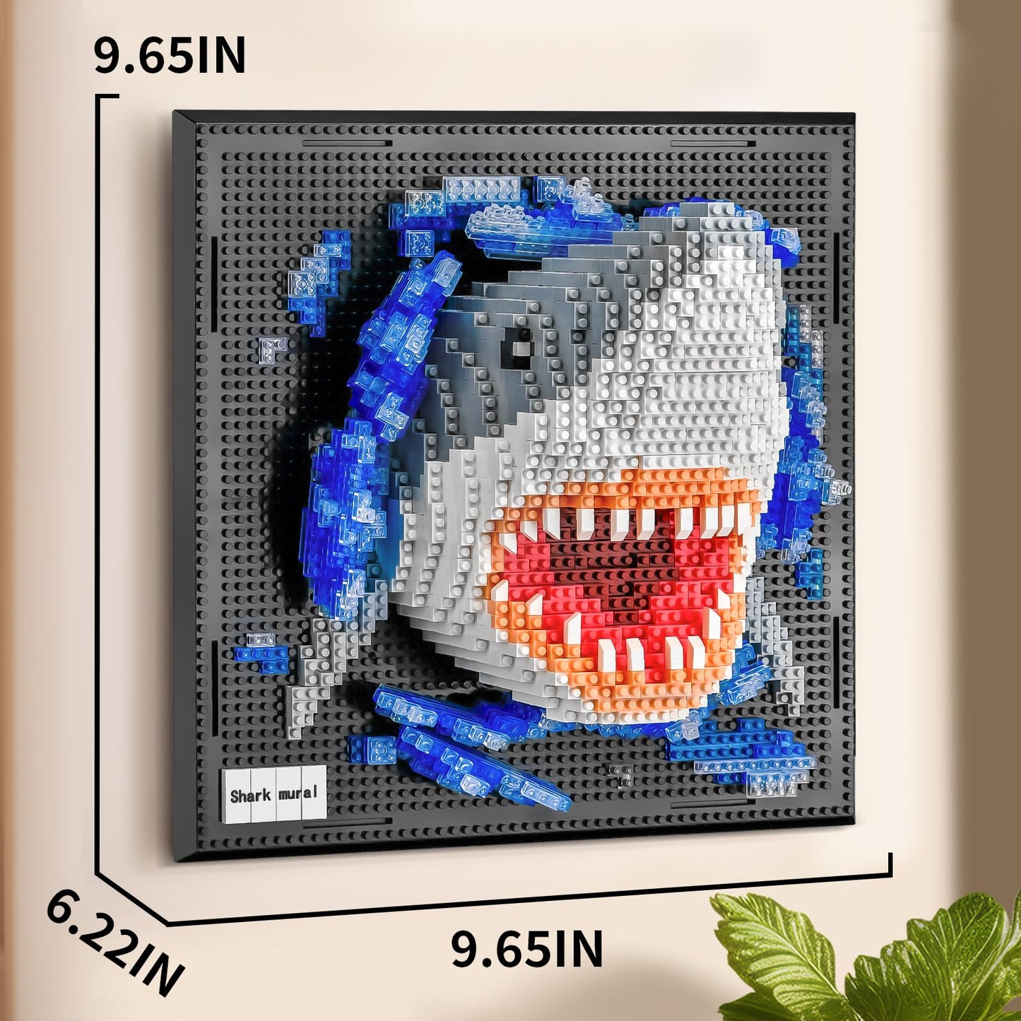 BNG Shark Wall Art Building Blocks for Adult,Animals Model Kit for Wall Decor or Table Display,Creative Toy Gift for Teens 14+,Not Compatible with (2166 PCS)