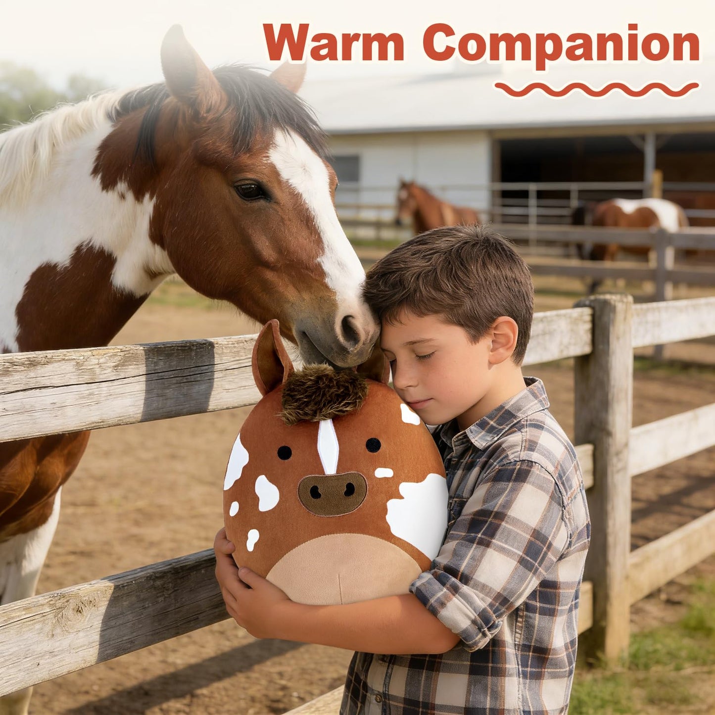 PEACH CAT Original Appaloosa Horse Stuffed Animal 12" Cute Plushies Soft Plush Toys Gifts for Kids Brown