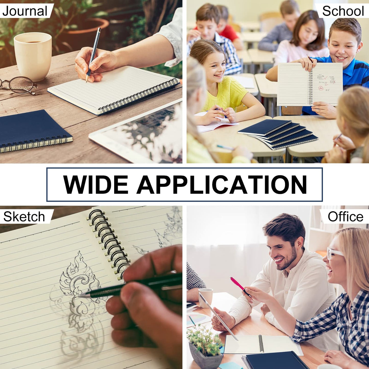 Yahenda Spiral Notebooks Bulk, A5 8.3 x 5.5 Inch College Ruled Lined Notebooks, 100 Pages Soft Cover Journals for Students Classroom Office Back to School Supplies(Deep Blue,18 Pcs)