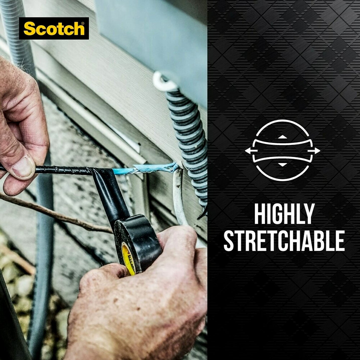 3M Scotch Super 88 Vinyl Electrical Tape, -18 to 105 Degree C, 10000 mV Dielectric Strength, 66' Length x 3/4" Width, Black (Pack of 10)