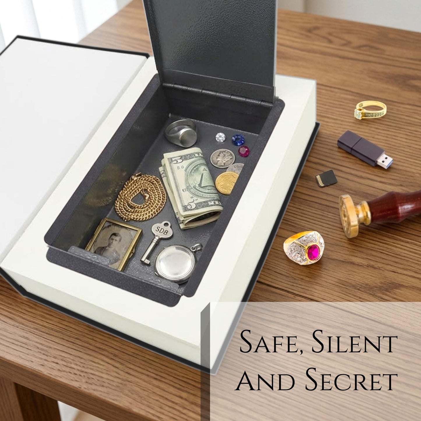 Fake Book Box - Small Safe Box with Combination Lock - Hidden Safe in Plain Sight - Diversion Safes - Secret Safes (Bible) (Large)