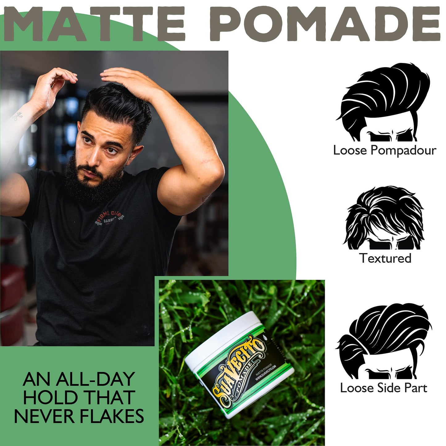Suavecito Pomade Matte (No Shine) Formula 4 oz, 2 Pack - Medium Hold Hair Pomade For Men - Matte Hair Paste For Natural Texture Hairstyles