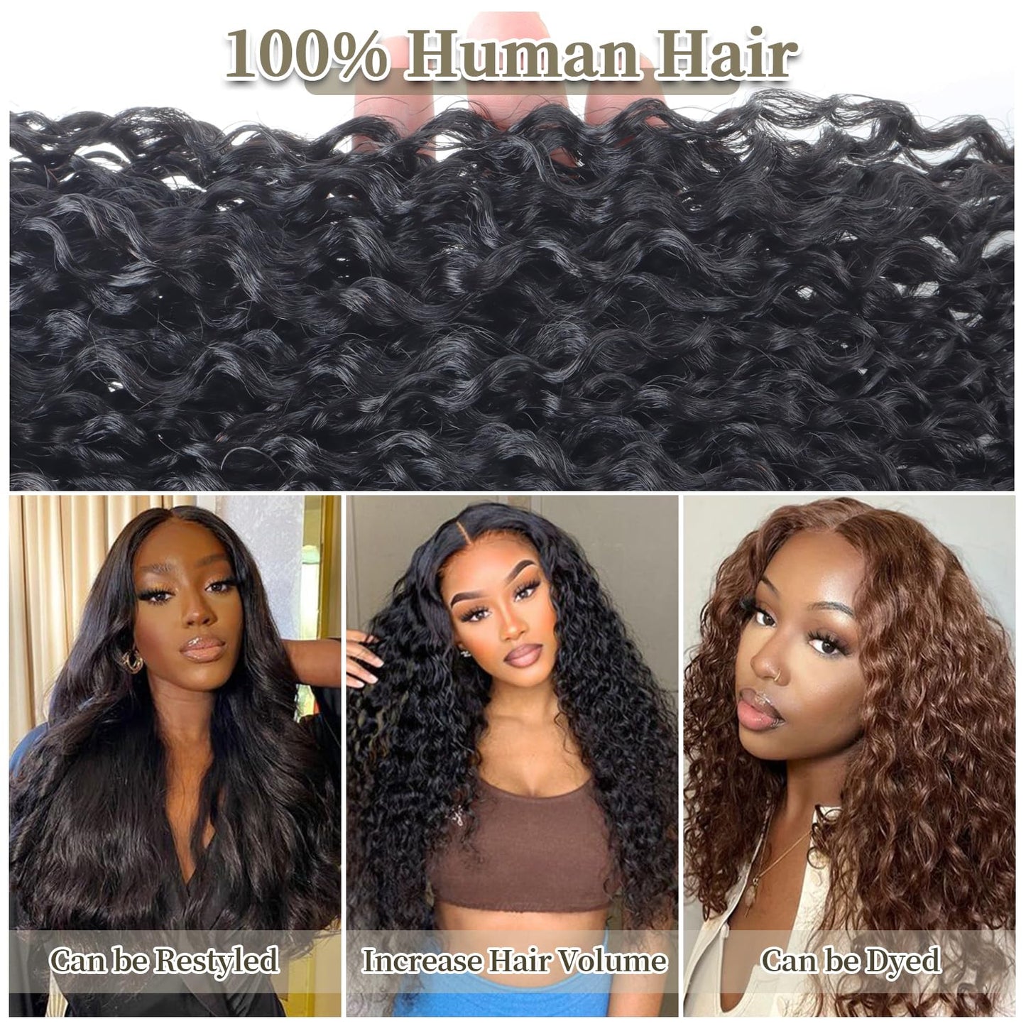 Curly Wave Human Hair Single Bundles Brazilian Virgin Hair Weave One Bundle Jerry Curly 12A Grade Unprocessed Hair Extensions Natural Black 1 Bundle 22 inch 100g/pc