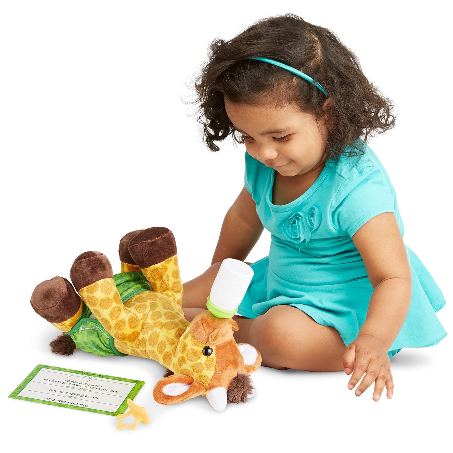 Melissa & Doug 11-Inch Baby Giraffe Plush Stuffed Animal with Pacifier, Diaper, Baby BottleToddler Animal Toys Ages 18+ Months