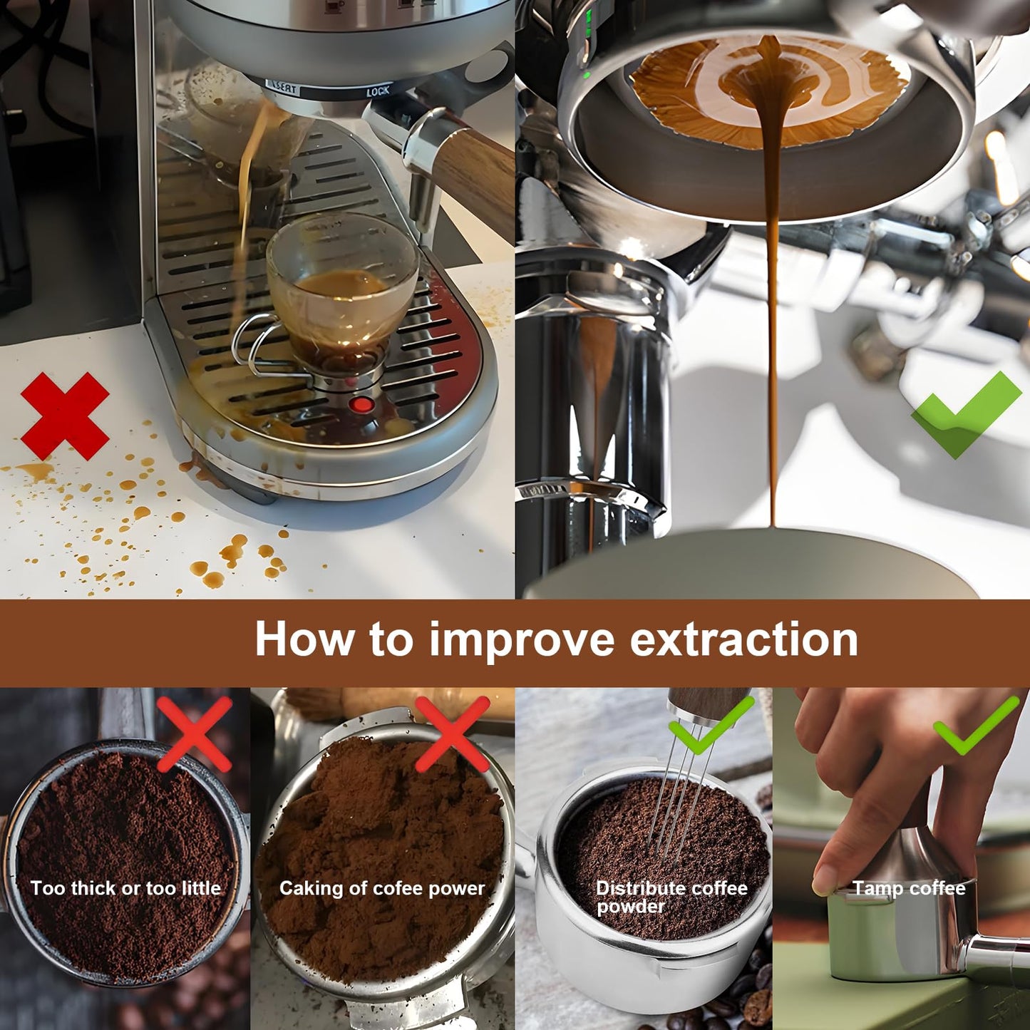54mm Bottomless Portafilter with Puck Screen & WDT Tool – Compatible with Breville Barista Express/Pro/Touch, Bambino Plus, Infuser, Duo-Temp Pro, Filter Basket Included and Rosewood Handle